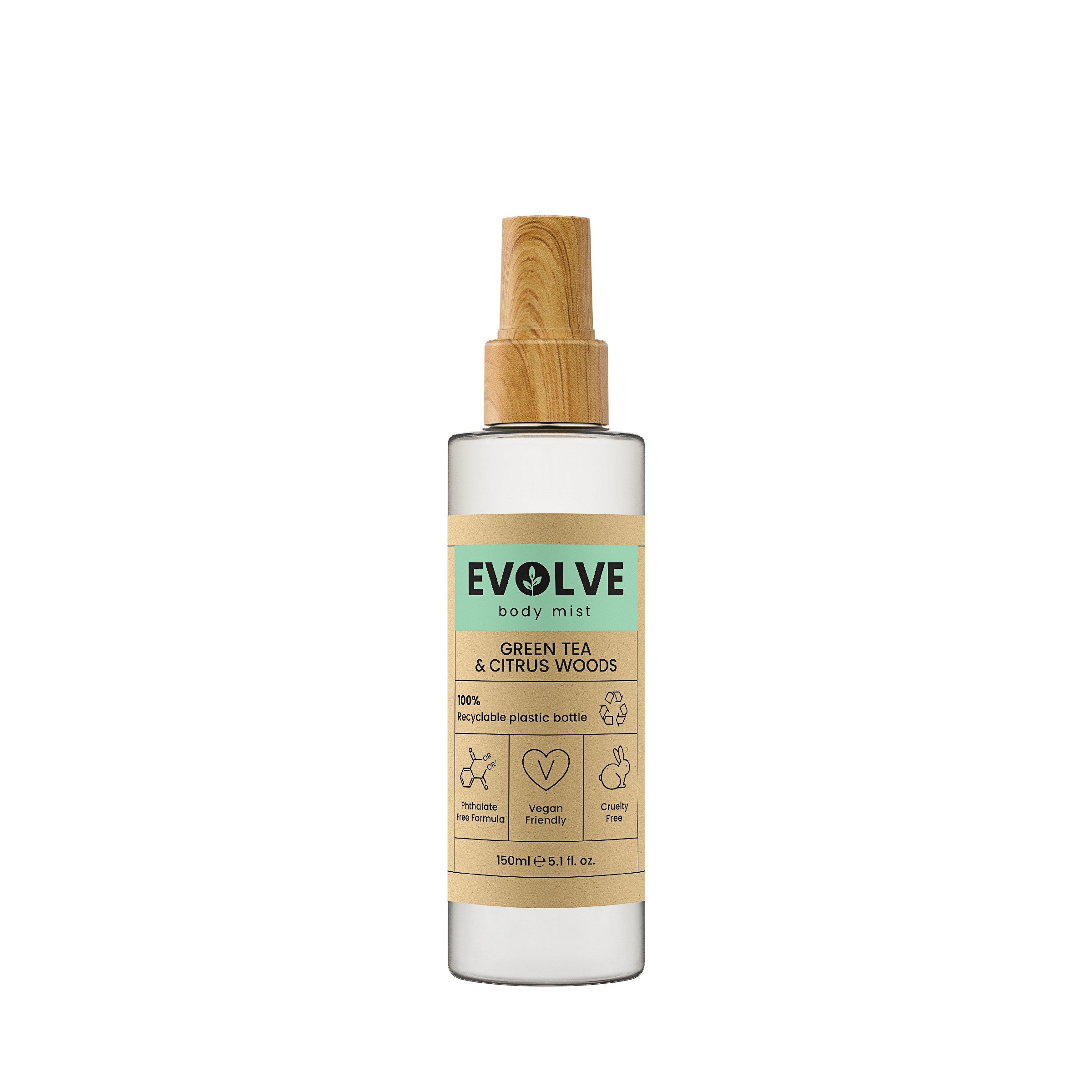 EVOLVE Green Tea & Citrus Woods Body Mist 150 ml | Vaistine1.lt | WestPharmacy.eu