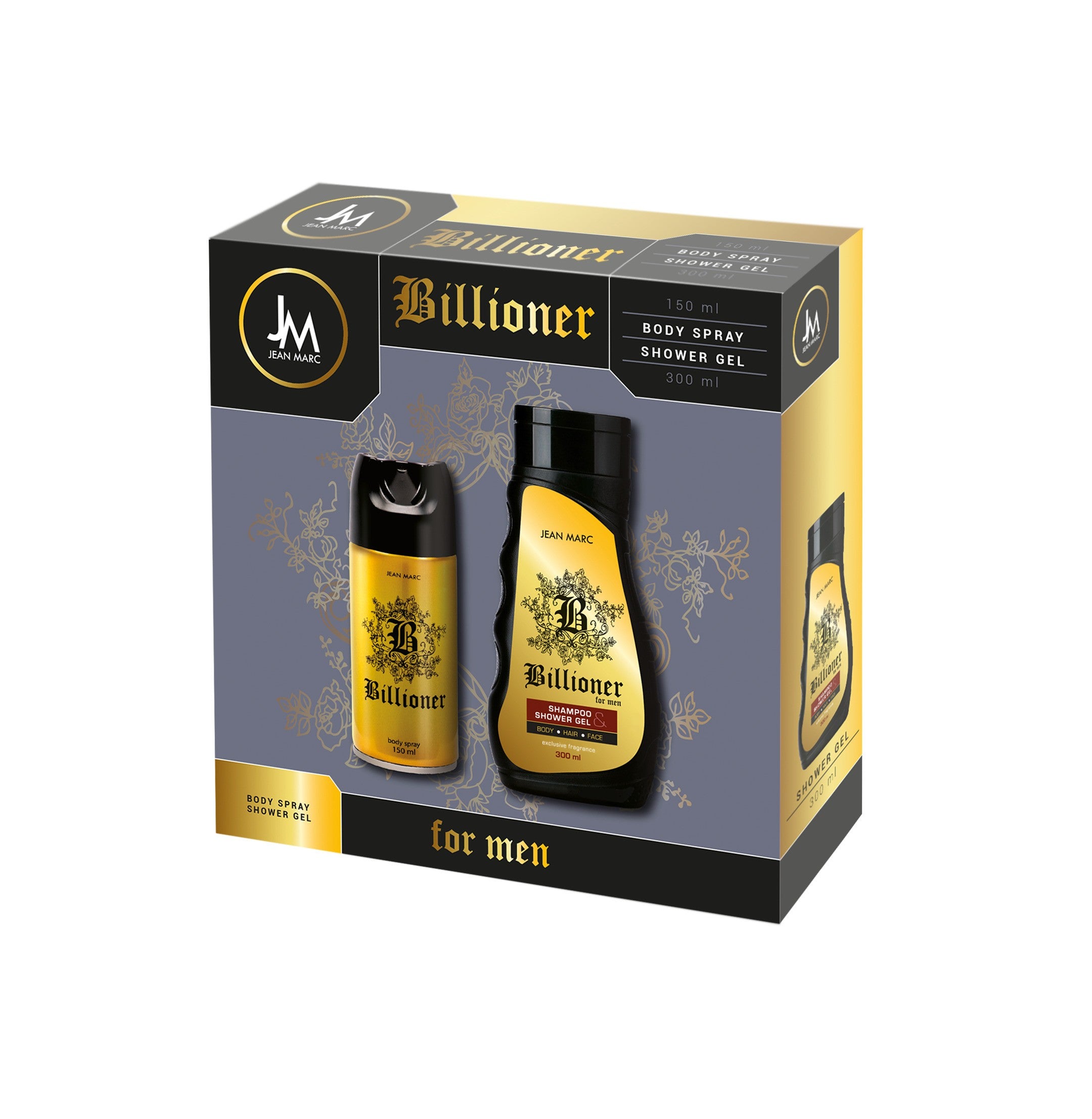 JEAN MARC Billioner Men's gift set - deodorant 150 ml + shower gel 300 ml | Vaistine1.lt | WestPharmacy.eu