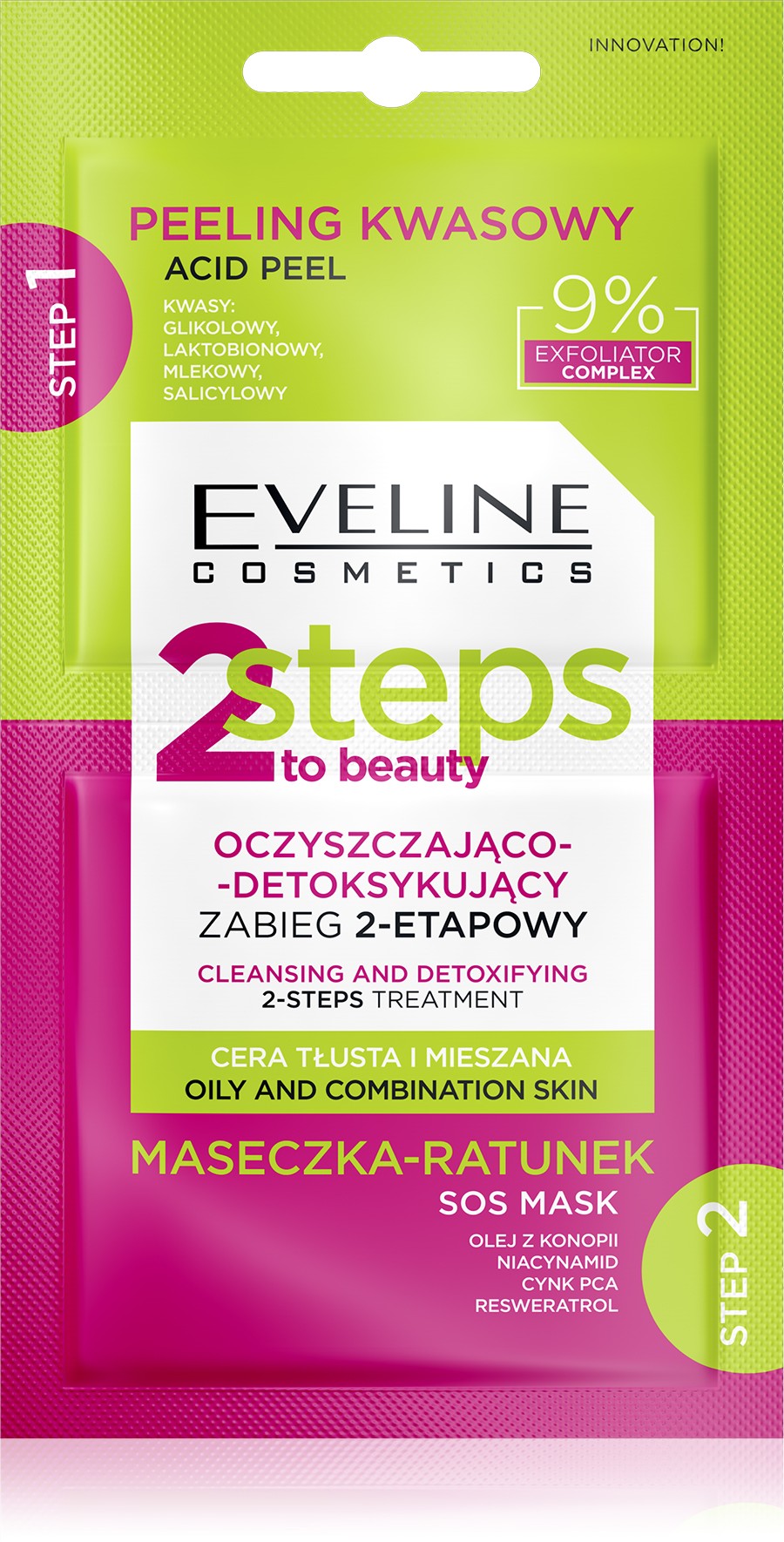 EVELINE 2Steps To Beauty 2-stage cleansing and detoxifying treatment 2x4 ml | Vaistine1.lt | WestPharmacy.eu