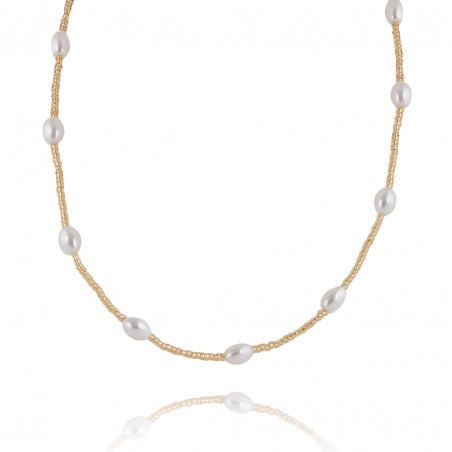 ECARLA Necklace with pearls, gold-plated stainless steel | Vaistine1.lt | WestPharmacy.eu
