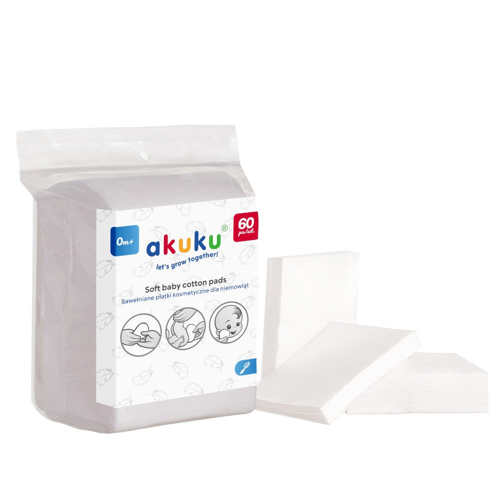 AKUKU cosmetic pads for infants 60 pcs., A0003 | Vaistine1.lt | WestPharmacy.eu