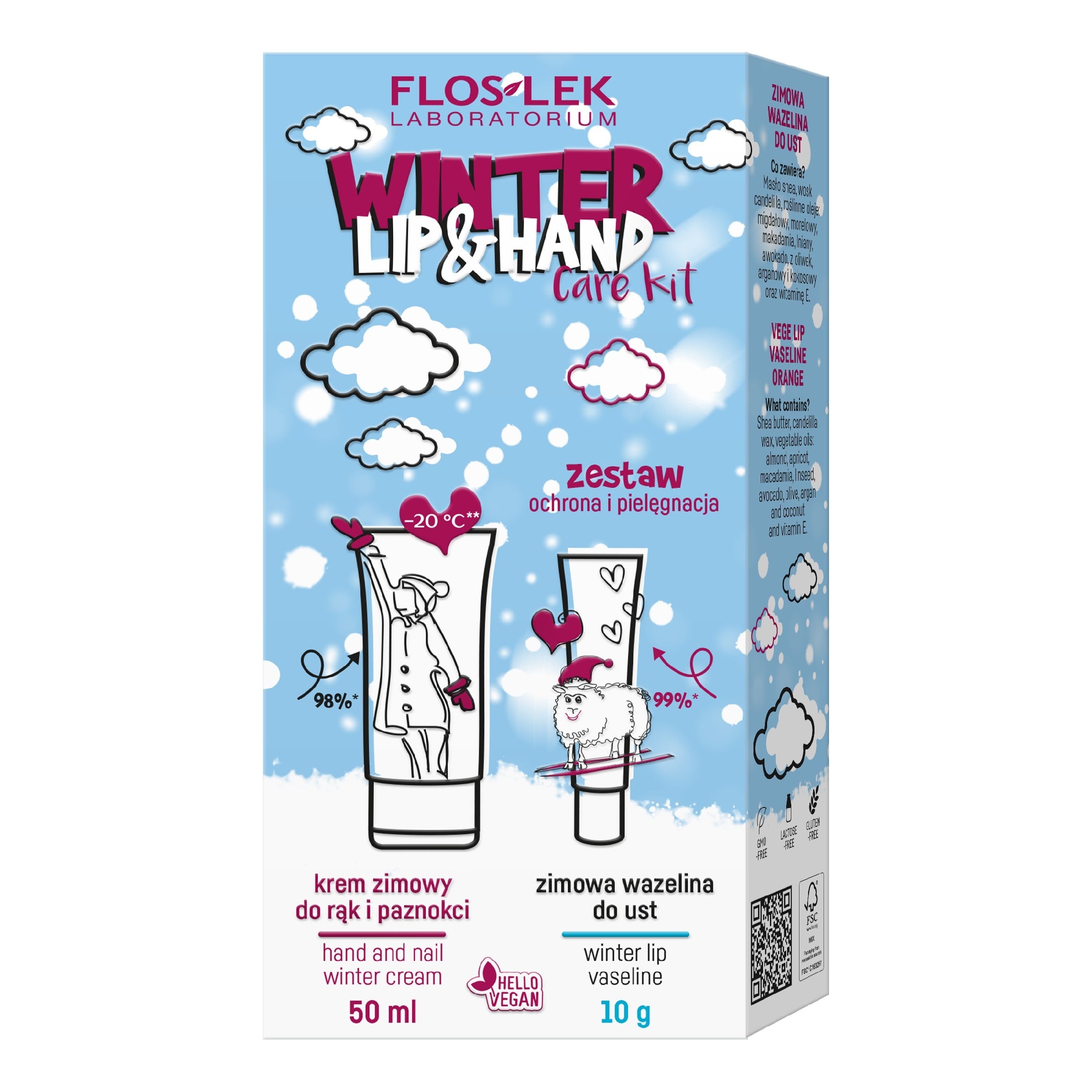 FLOS WINTER SET Hand cream + Vaseline for lips | Vaistine1.lt | WestPharmacy.eu