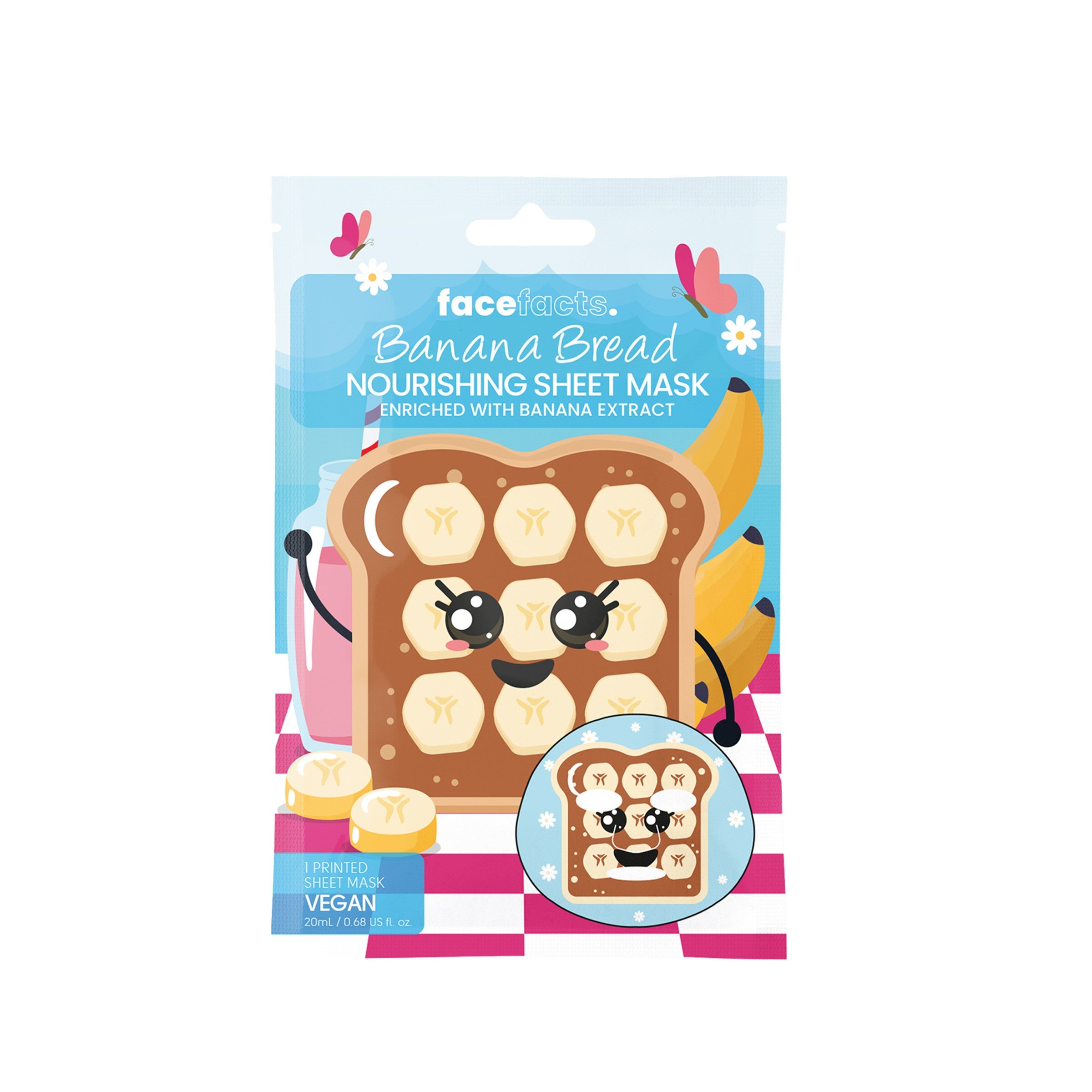 FACE FACTS Printed Nourishing sheet mask - Banana bread 20 ml | Vaistine1.lt | WestPharmacy.eu
