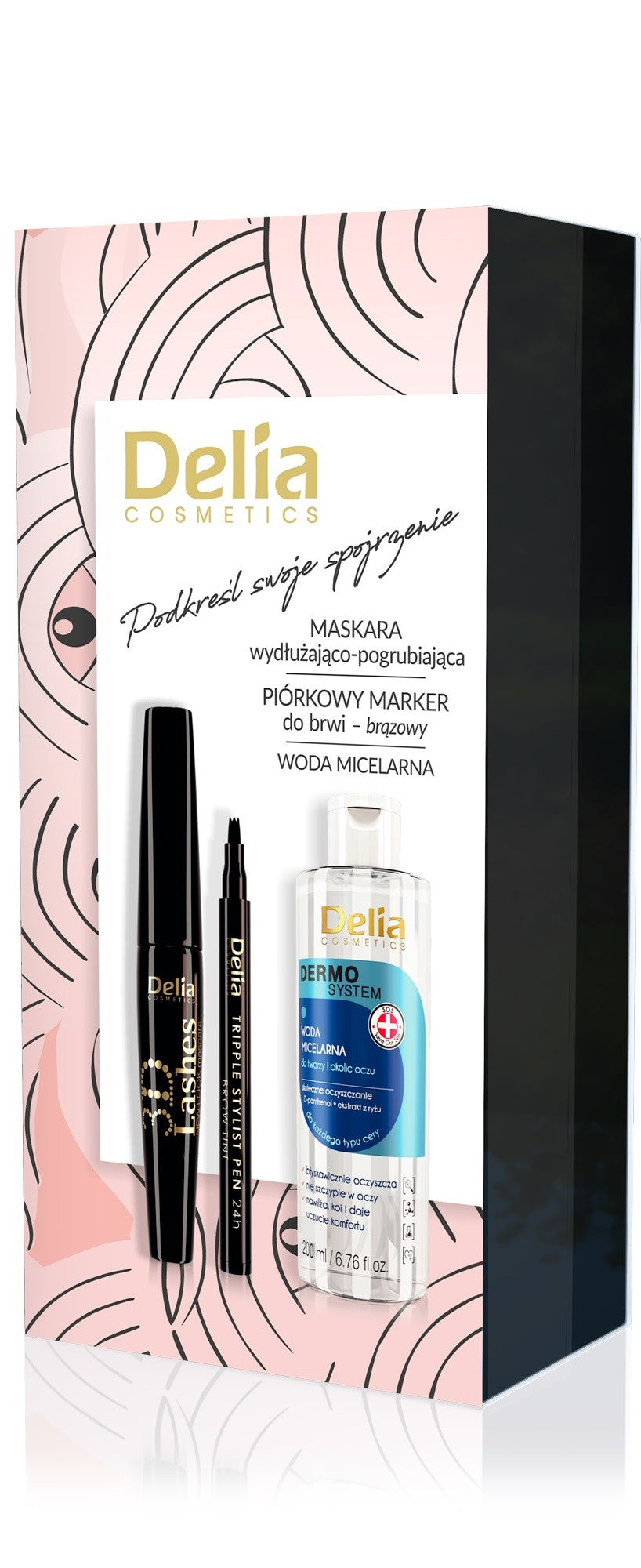 DELIA Makeup Set 3 Micellar water + Mascara + Eyebrow marker | Vaistine1.lt | WestPharmacy.eu