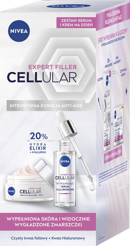 NIVEA CELLULAR Expert Filler Gift Set Day Cream + Hyaluronic Serum - Vaistine1.lt | WestPharmacy.eu