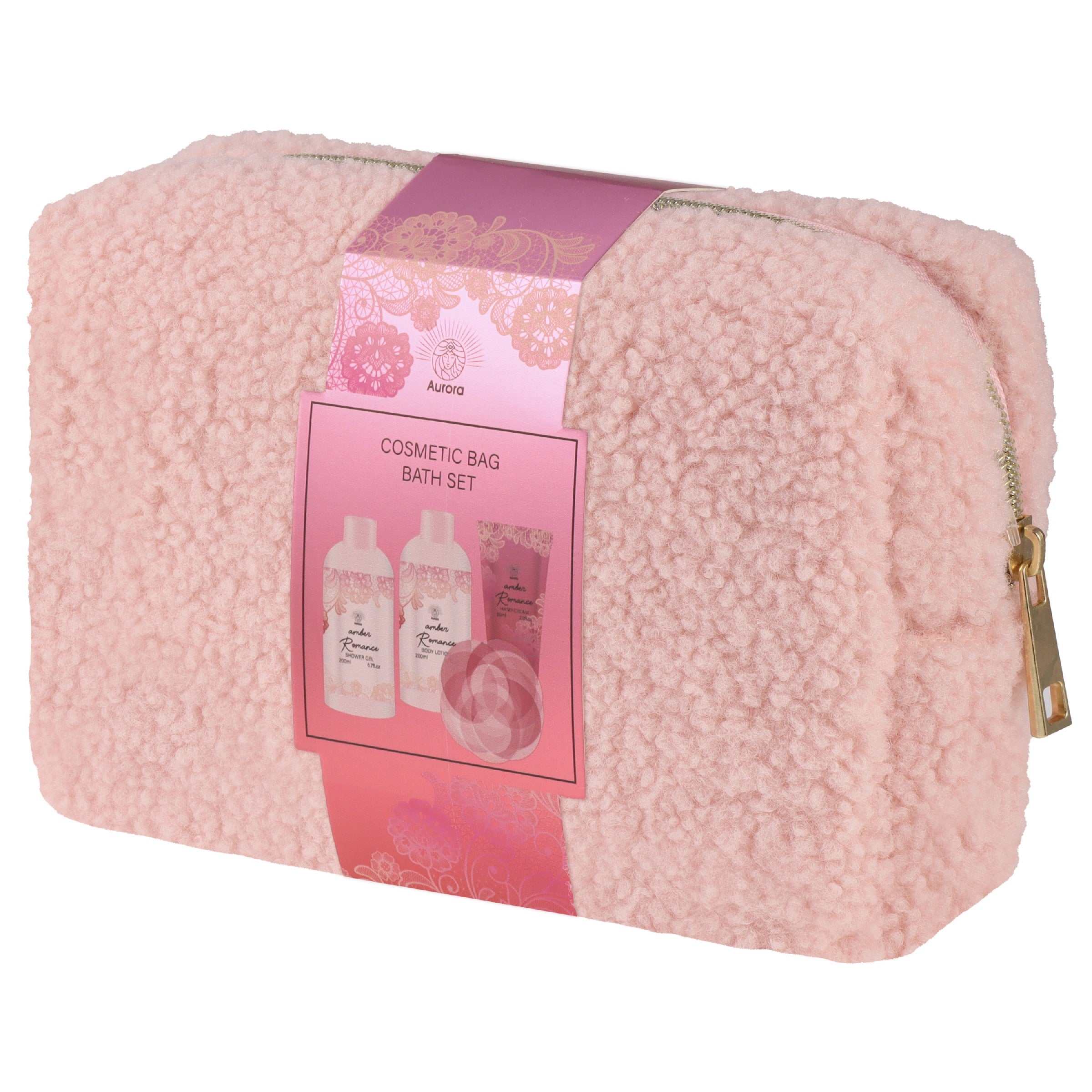 AURORA gift set plush cosmetic bag 4 el. Warm vanilla and lime blossom - Vaistine1.lt | WestPharmacy.eu