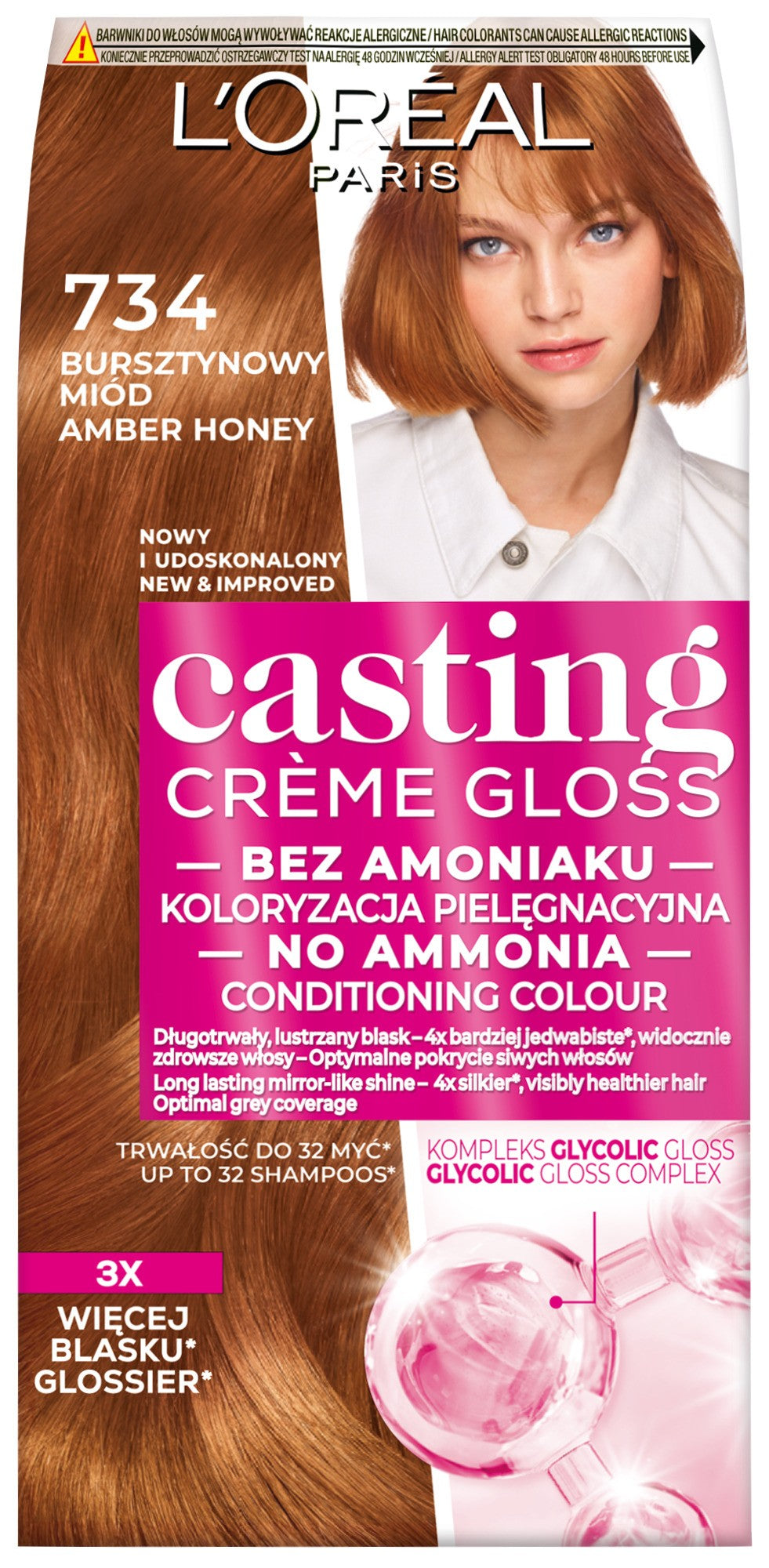 LOREAL Casting Creme Gloss Cream Colour No. 734 Amber Honey - Vaistine1.lt | WestPharmacy.eu