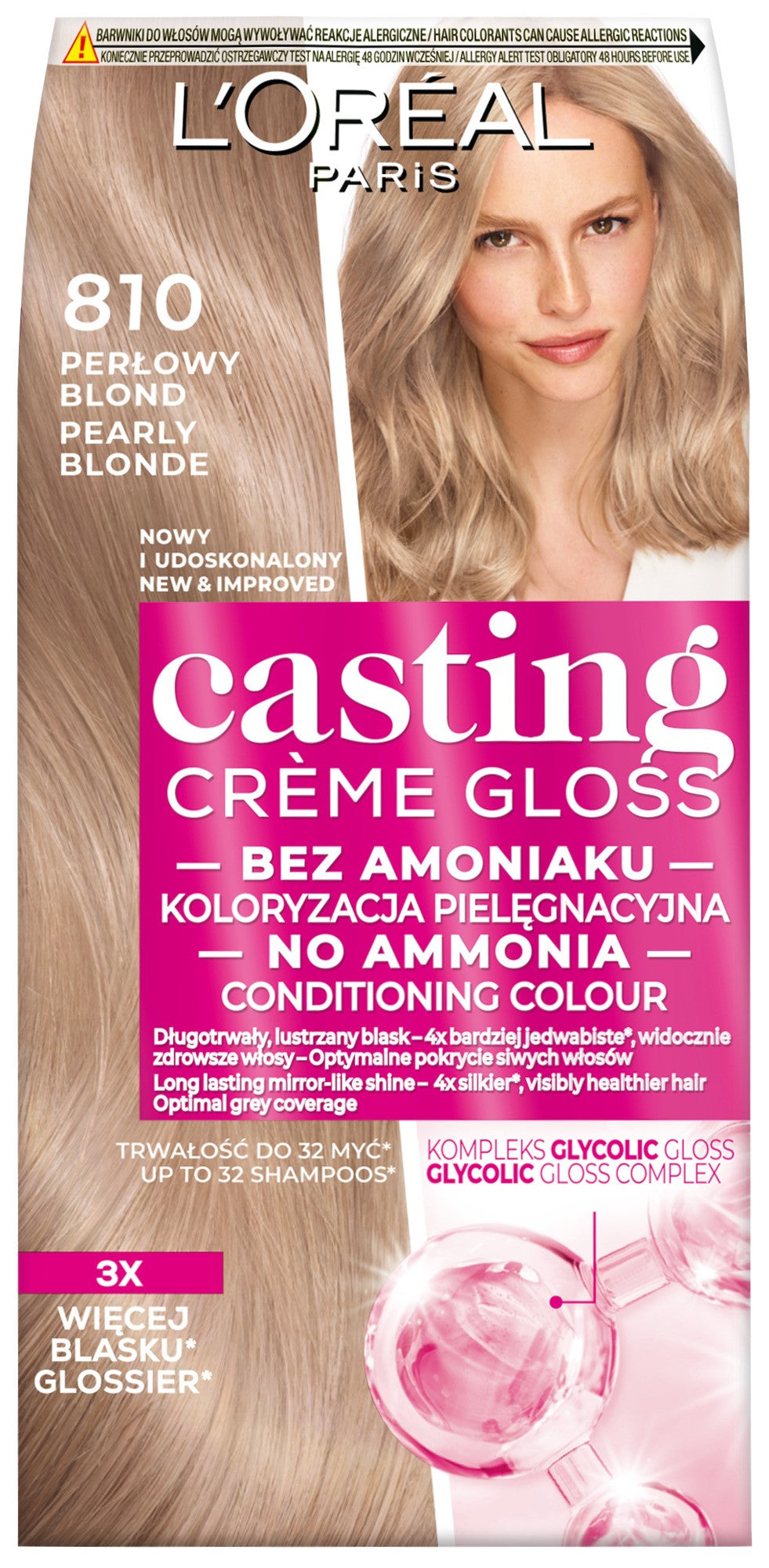 LOREAL Casting Creme Gloss Cream Color No. 810 Pearl Blonde - Vaistine1.lt | WestPharmacy.eu
