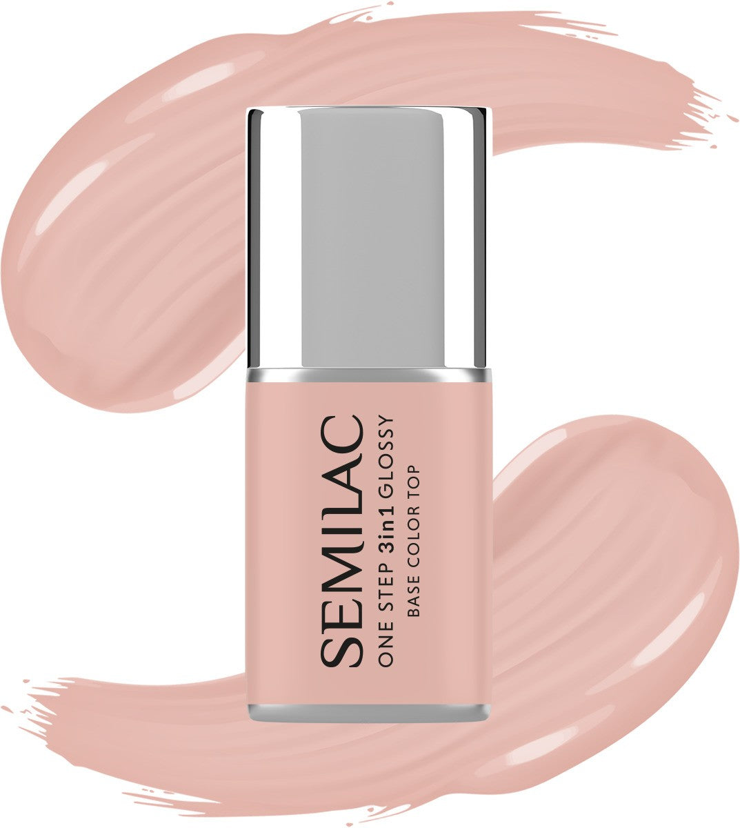SEMILAC One Step Glossy 3in1 Nail Hybrid Varnish S450 Light Peach 7ml - Vaistine1.lt | WestPharmacy.eu