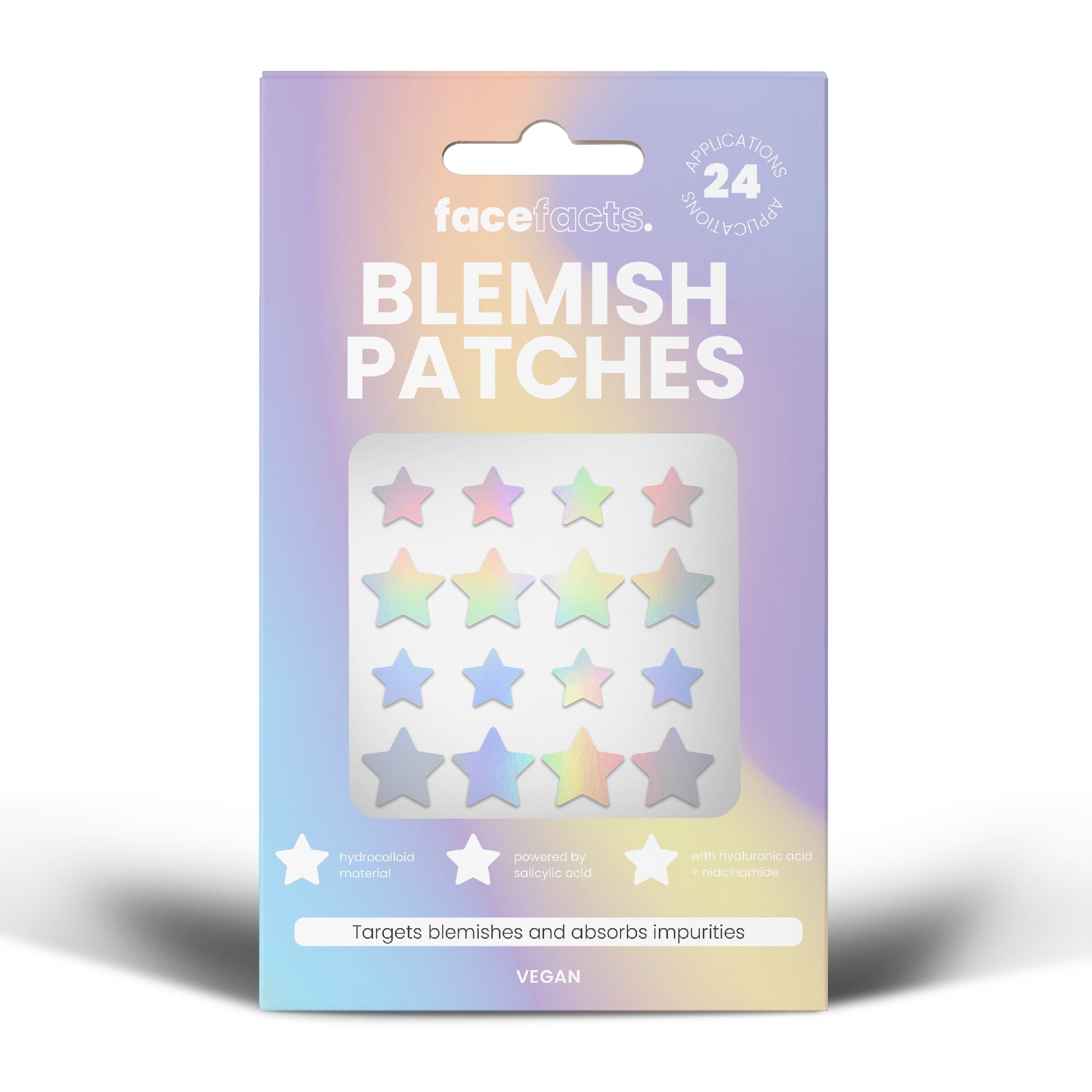 FACE FACTS Blemish Patches - Holographic Stars 1op.-24pcs. - Vaistine1.lt | WestPharmacy.eu