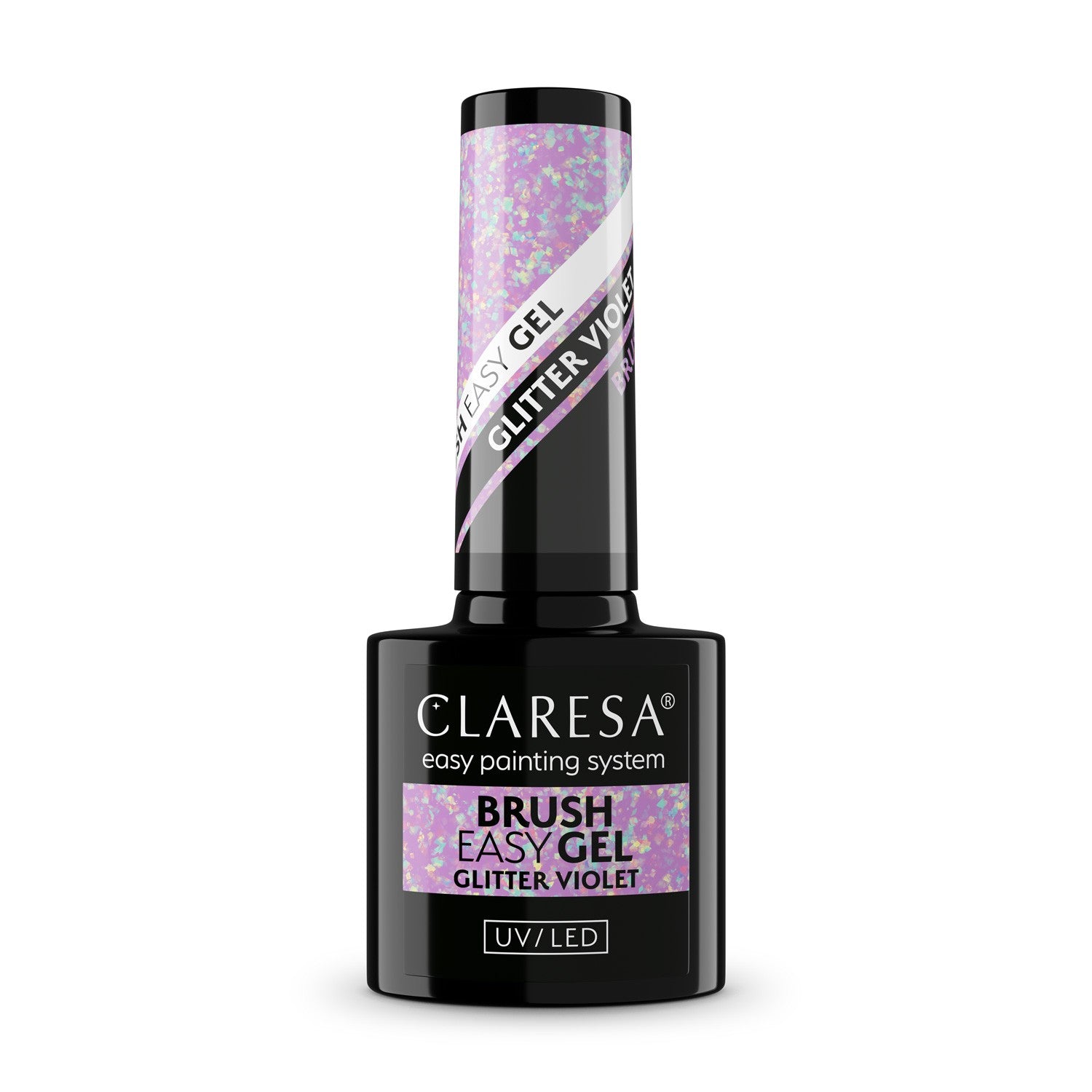 CLARESA Brush Easy Gel Nail Gel - Glitter Violet 5 g - Vaistine1.lt | WestPharmacy.eu