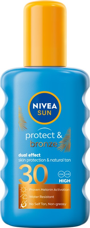 NIVEA SUN Protect Bronze Natural tan activating spray tan lotion SPF30 200 ml - Vaistine1.lt | WestPharmacy.eu