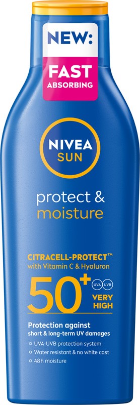 NIVEA SUN Protect Moisture Sunscreen Moisturizing Lotion SPF50+ 200 ml - Vaistine1.lt | WestPharmacy.eu