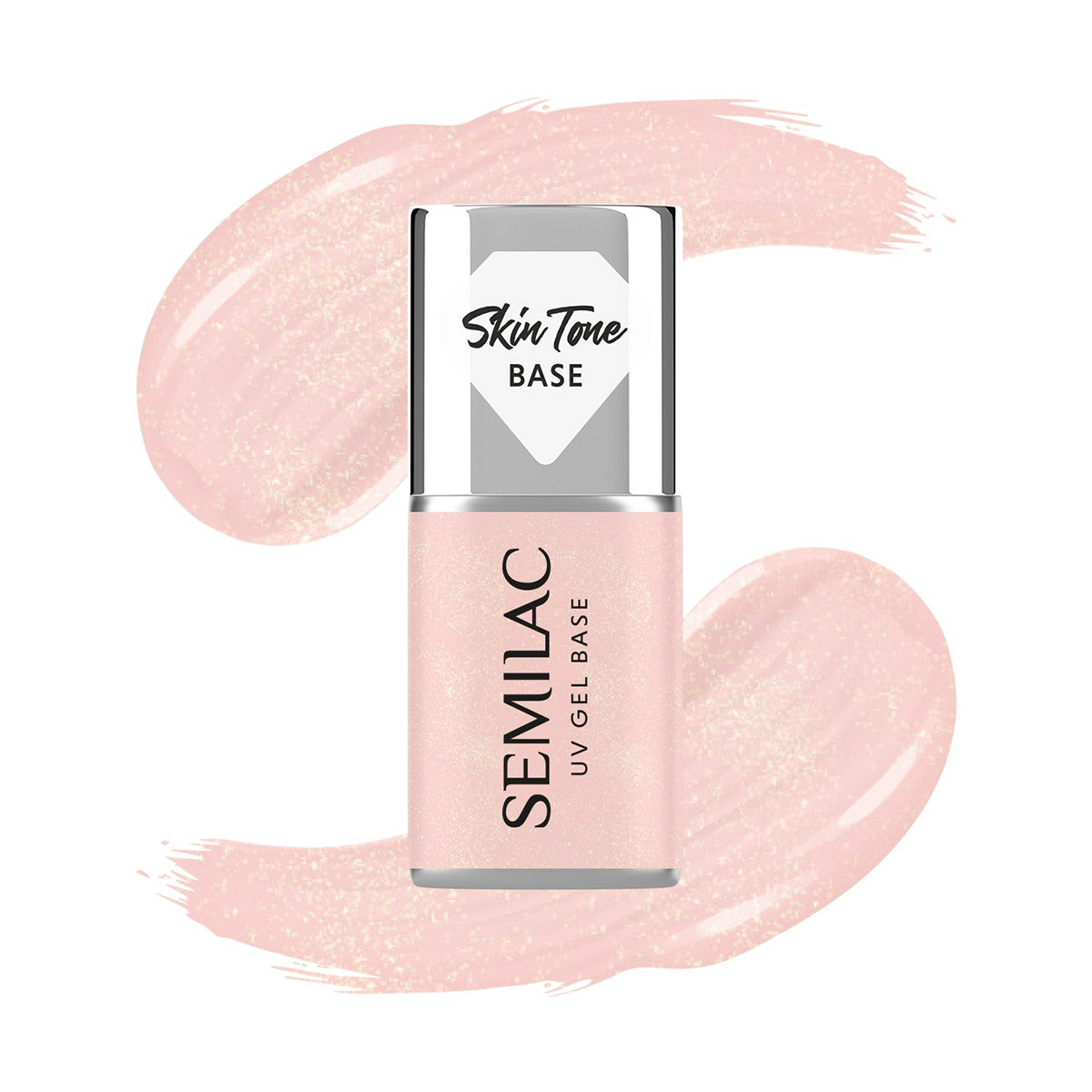 SEMILAC Skin Tone cover base for hybrid varnishes semi-transparent Glitter Peach 7 ml - Vaistine1.lt | WestPharmacy.eu