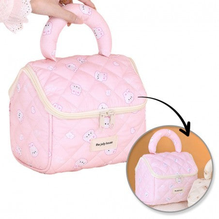 ECARLA Folding cosmetic bag - elegant trunk with handle quilted Bunny KS131K - Vaistine1.lt | WestPharmacy.eu