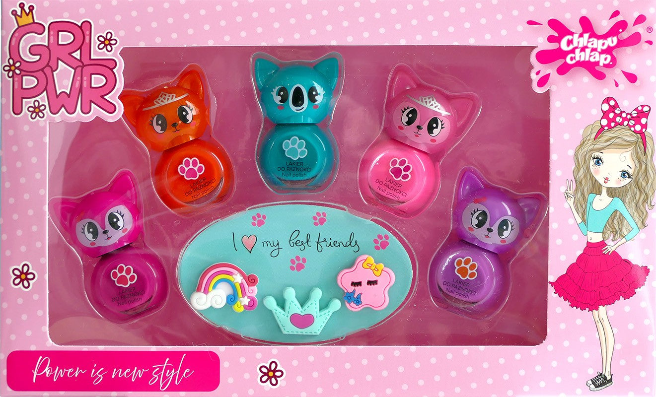 CHLAPU CHLAP Girl Power Child set with nail polish and rings - Vaistine1.lt | WestPharmacy.eu