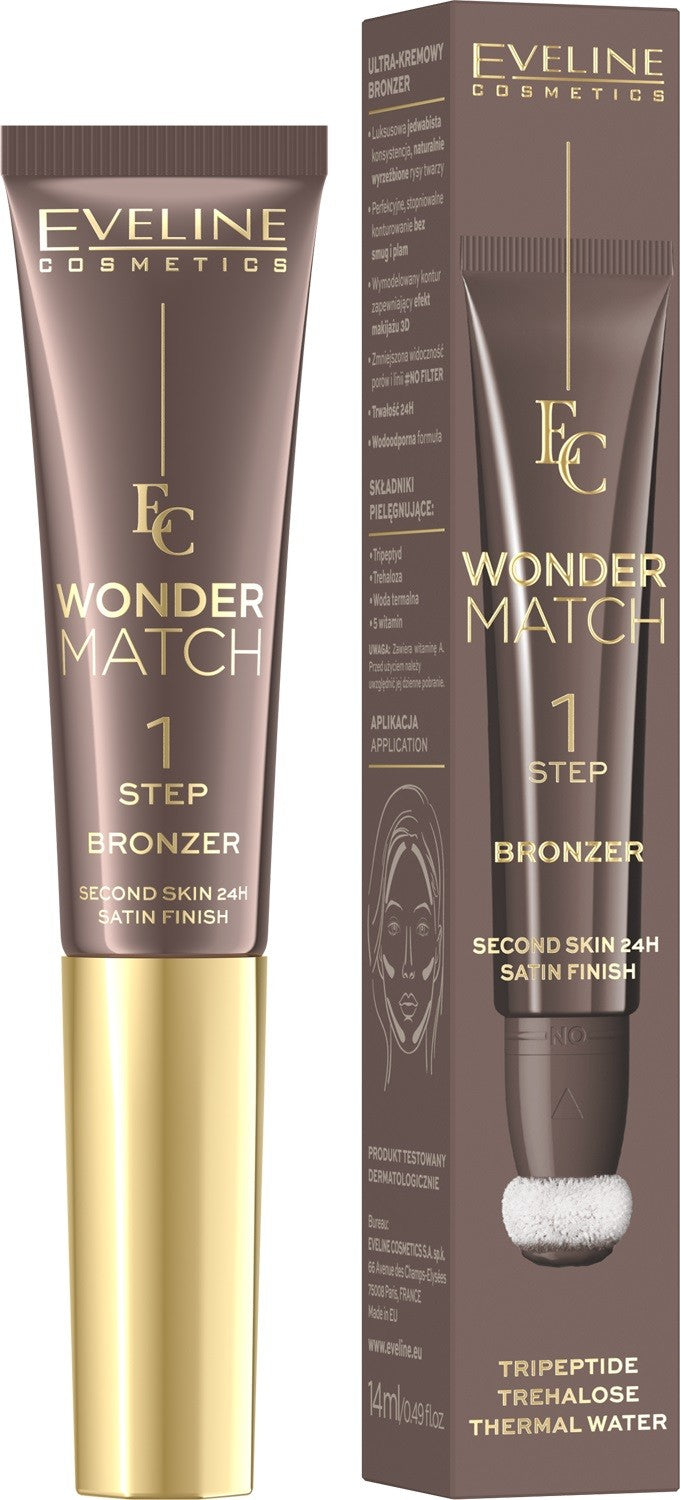 EVELINE Wonder Match Ultracream Bronzer in tube with applicator - No. 01 14 ml - Vaistine1.lt | WestPharmacy.eu