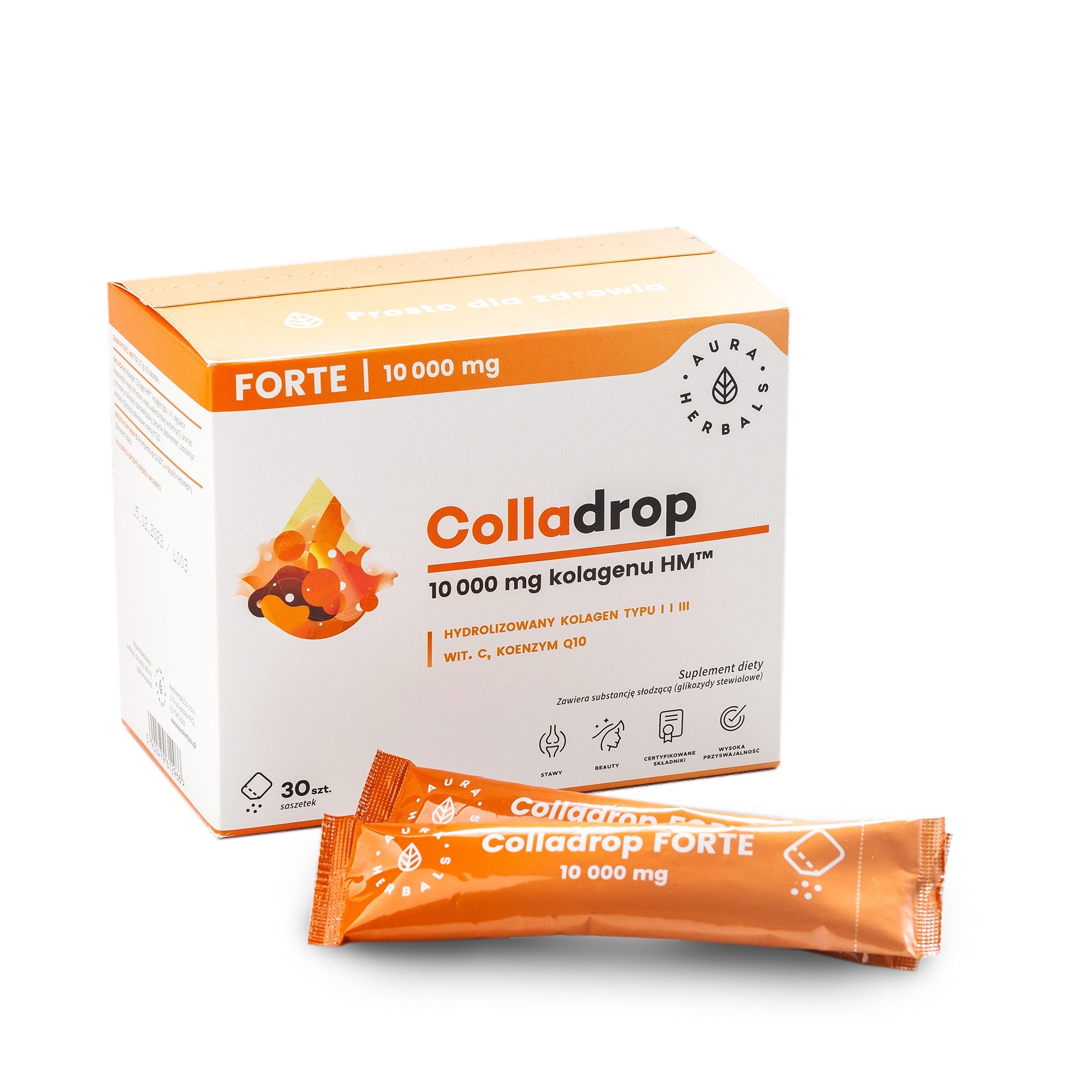 AURA HERBALS Colladrop Forte Marine Collagen 10000 mg - 30 sachets. - Vaistine1.lt | WestPharmacy.eu