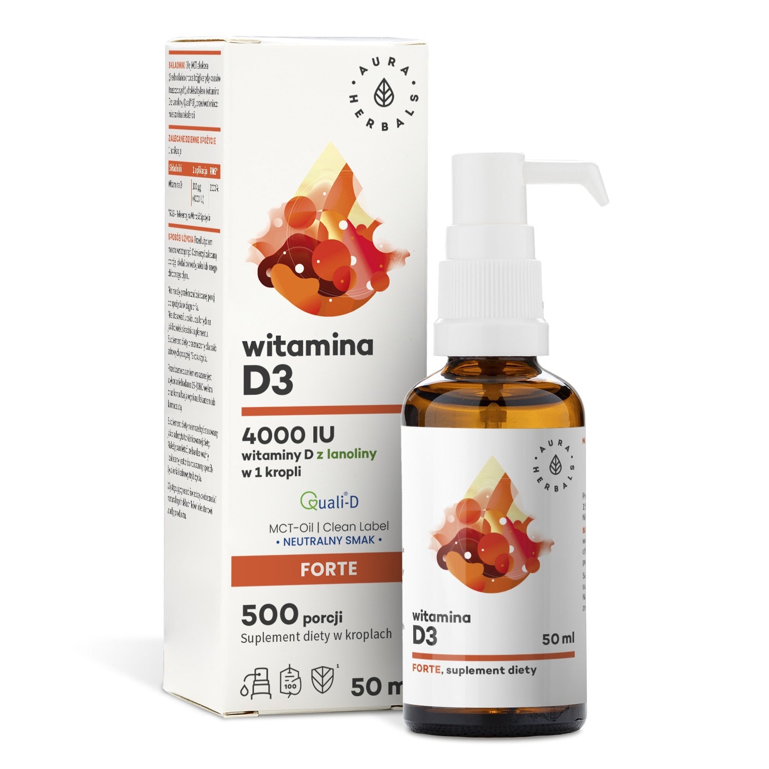 AURA HERBALS Vitamin D3 4000 IU with MCT drops 50 ml. - Vaistine1.lt | WestPharmacy.eu