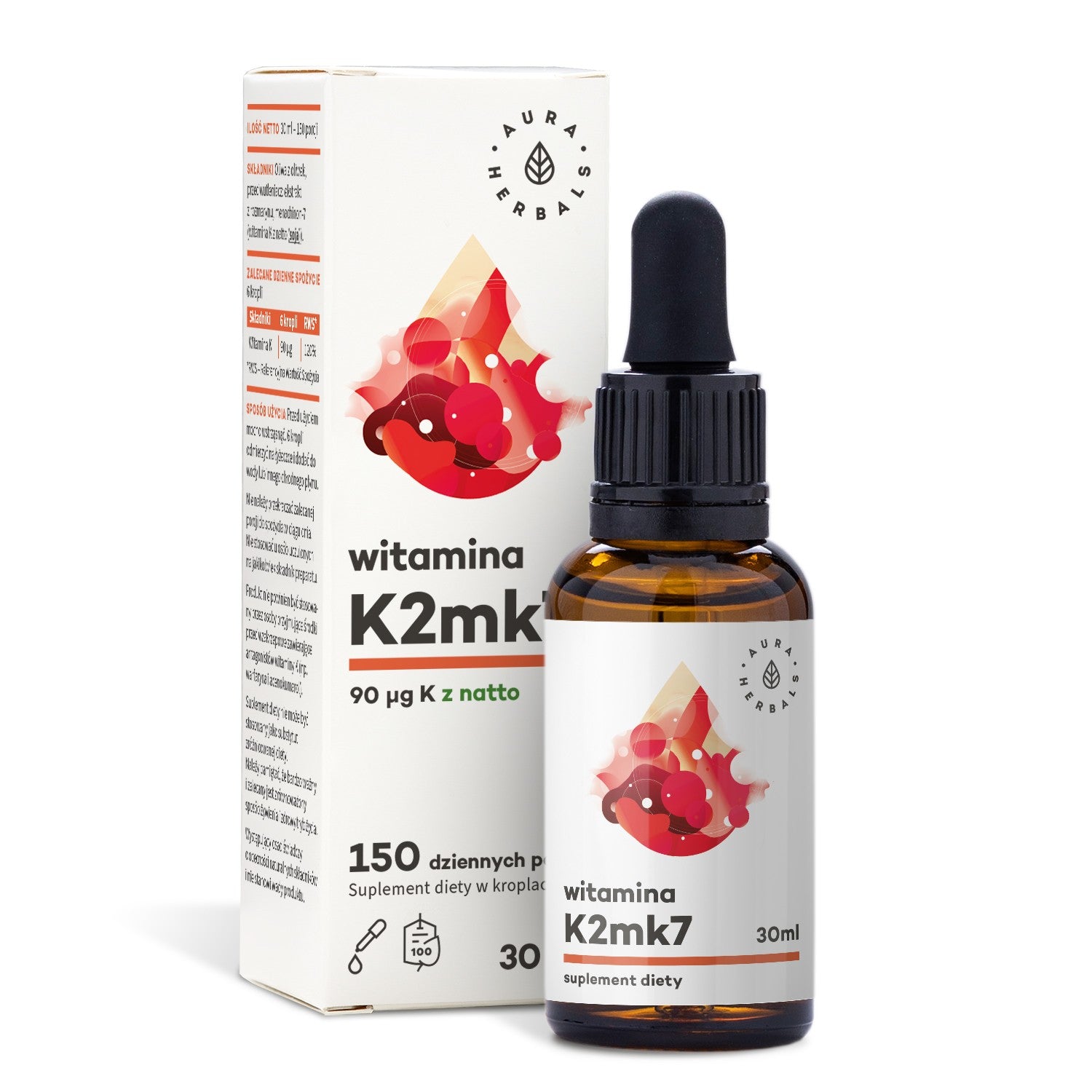 AURA HERBALS Vitamin K2 MK 7 drops 30 ml. - Vaistine1.lt | WestPharmacy.eu