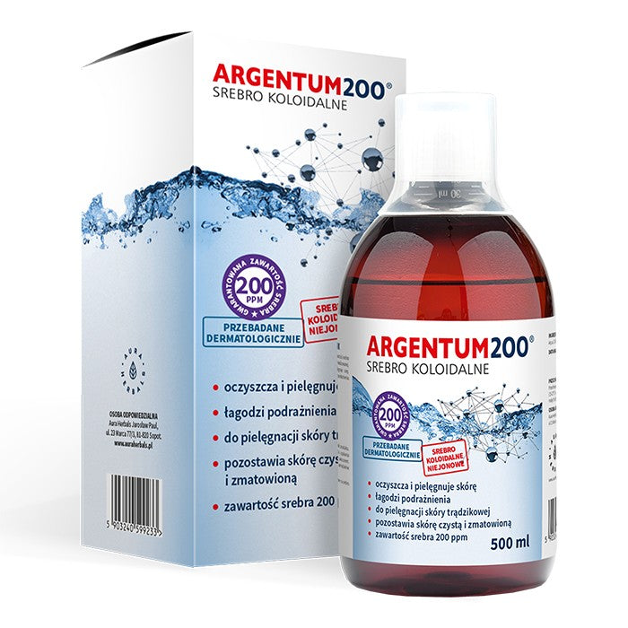 AURA HERBALS Colloidal Silver 200 ppm Argentum200 tonic 500 ml - Vaistine1.lt | WestPharmacy.eu