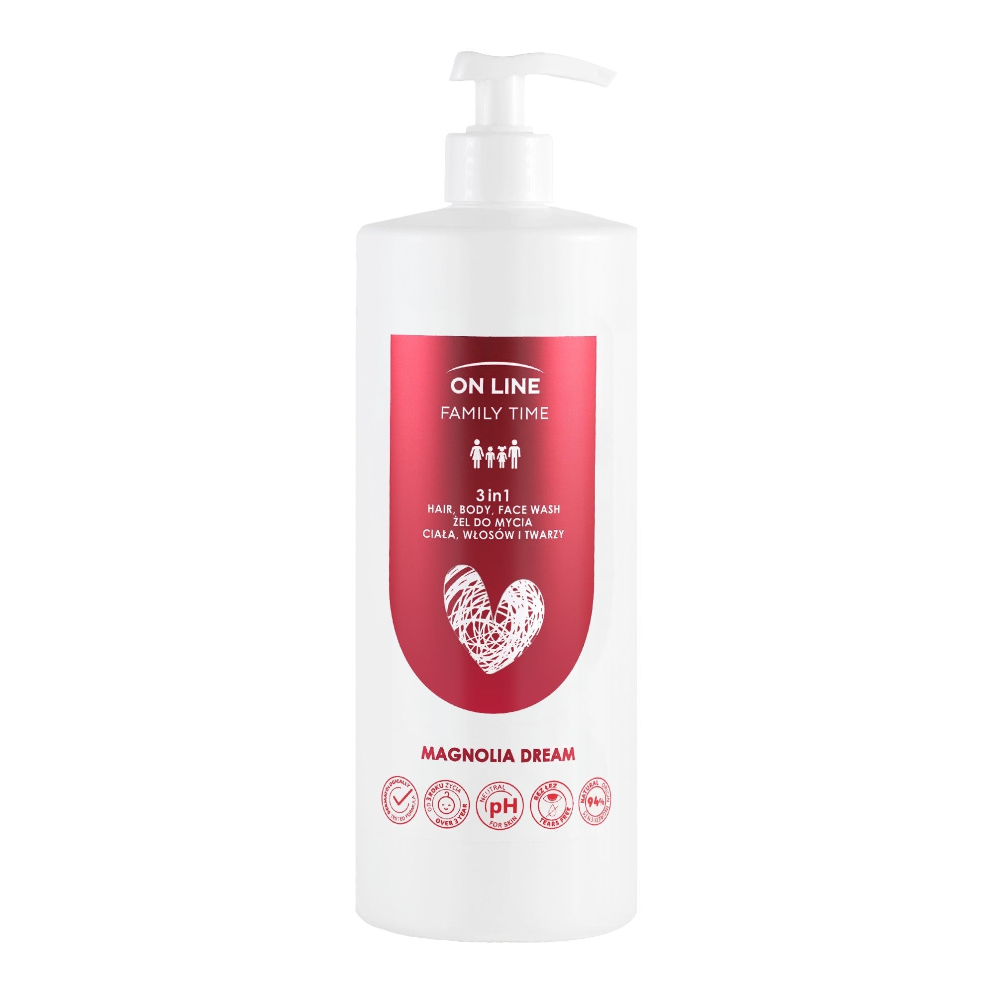 ON LINE Family Time 3-in-1 Body, Hair and Face Wash - Magnolia Dream 850 ml - Vaistine1.lt | WestPharmacy.eu