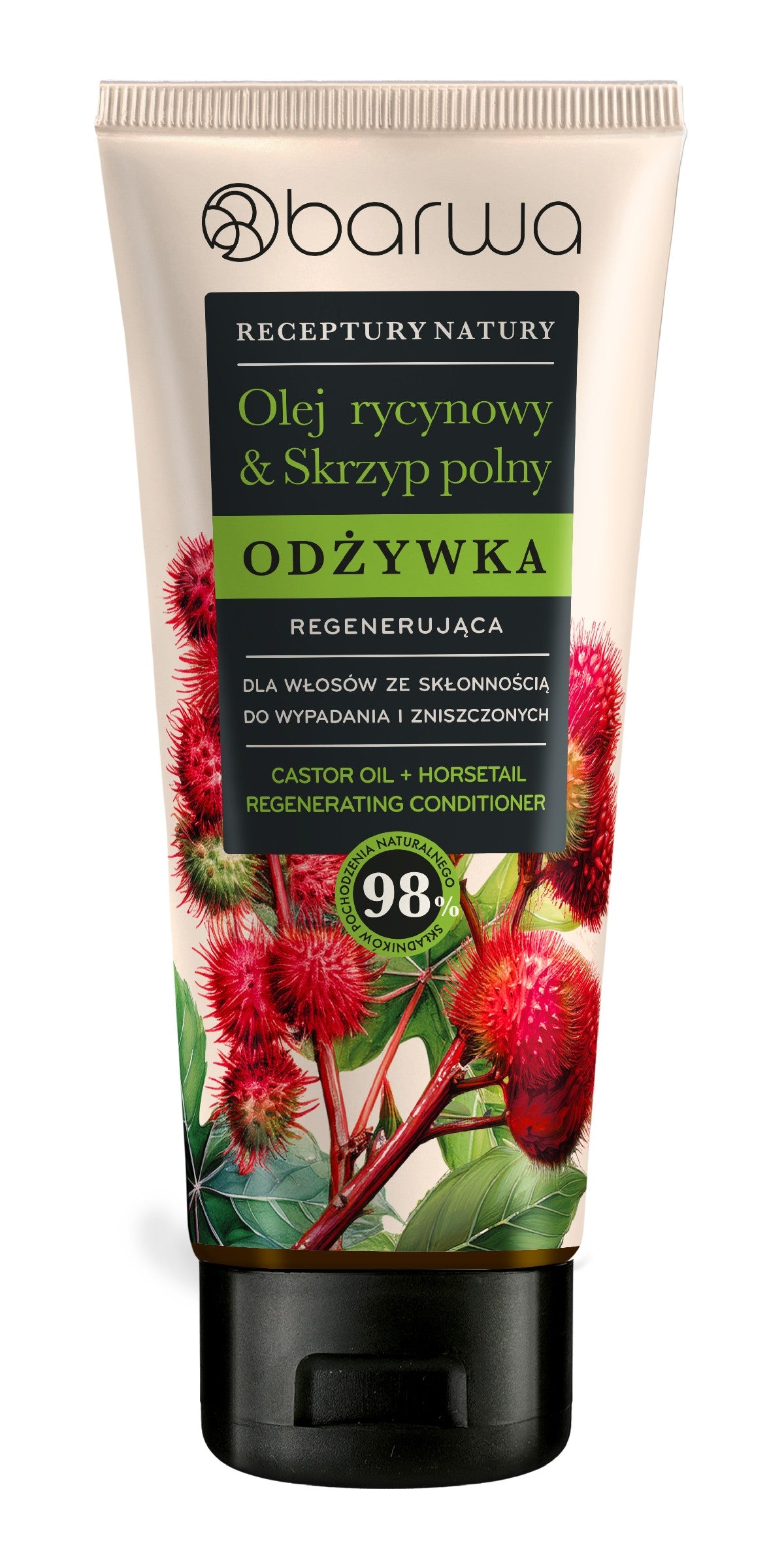 BARWA Nature's Recipes Regenerating Conditioner for hair prone to loss and damaged hair - Castor Oil & Field Horsetail - Vaistine1.lt | WestPharmacy.eu