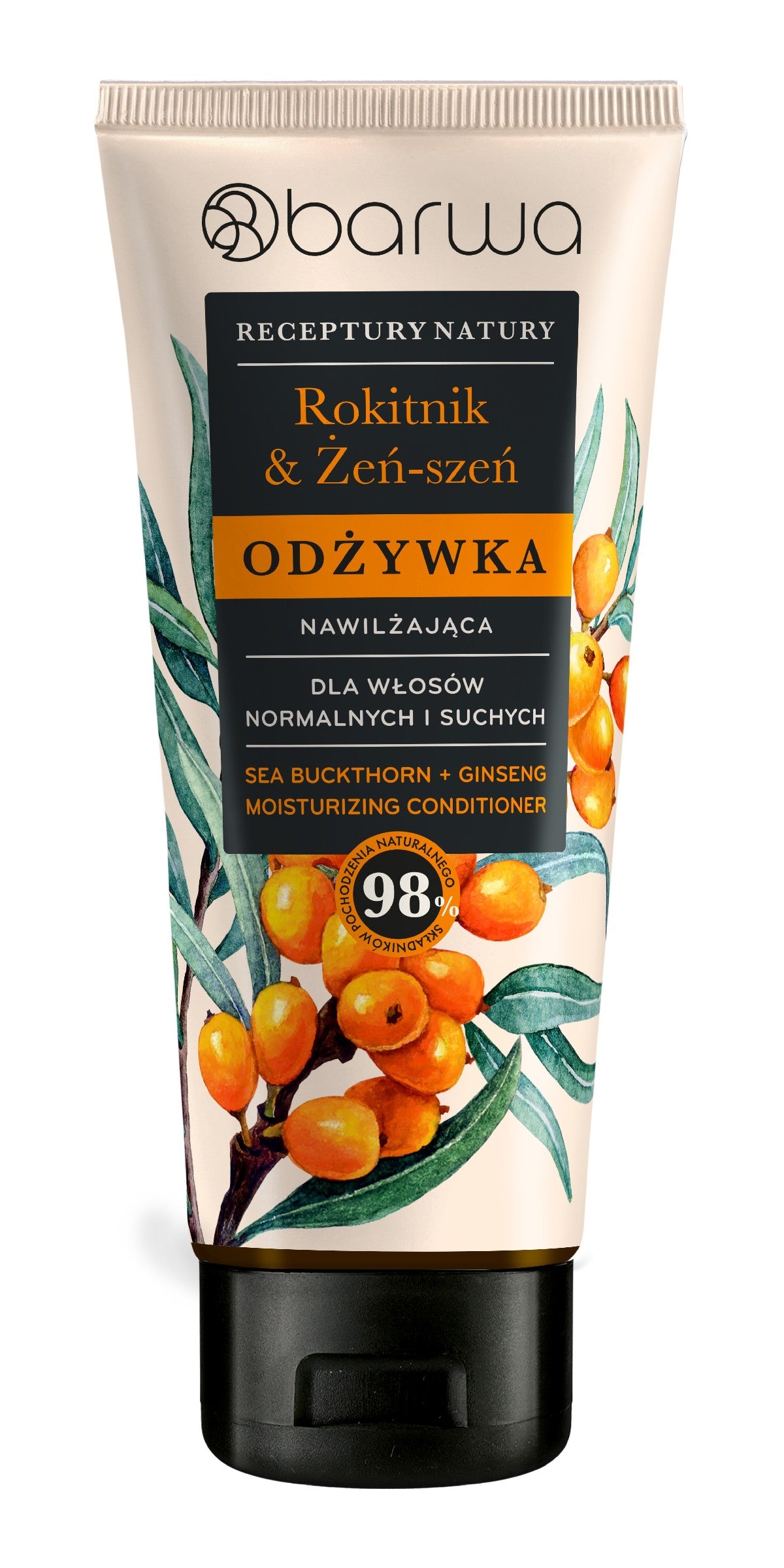 BARWA Nature's Recipes Moisturizing Conditioner for Normal and Dry Hair - Sea Buckthorn & Ginseng - Vaistine1.lt | WestPharmacy.eu