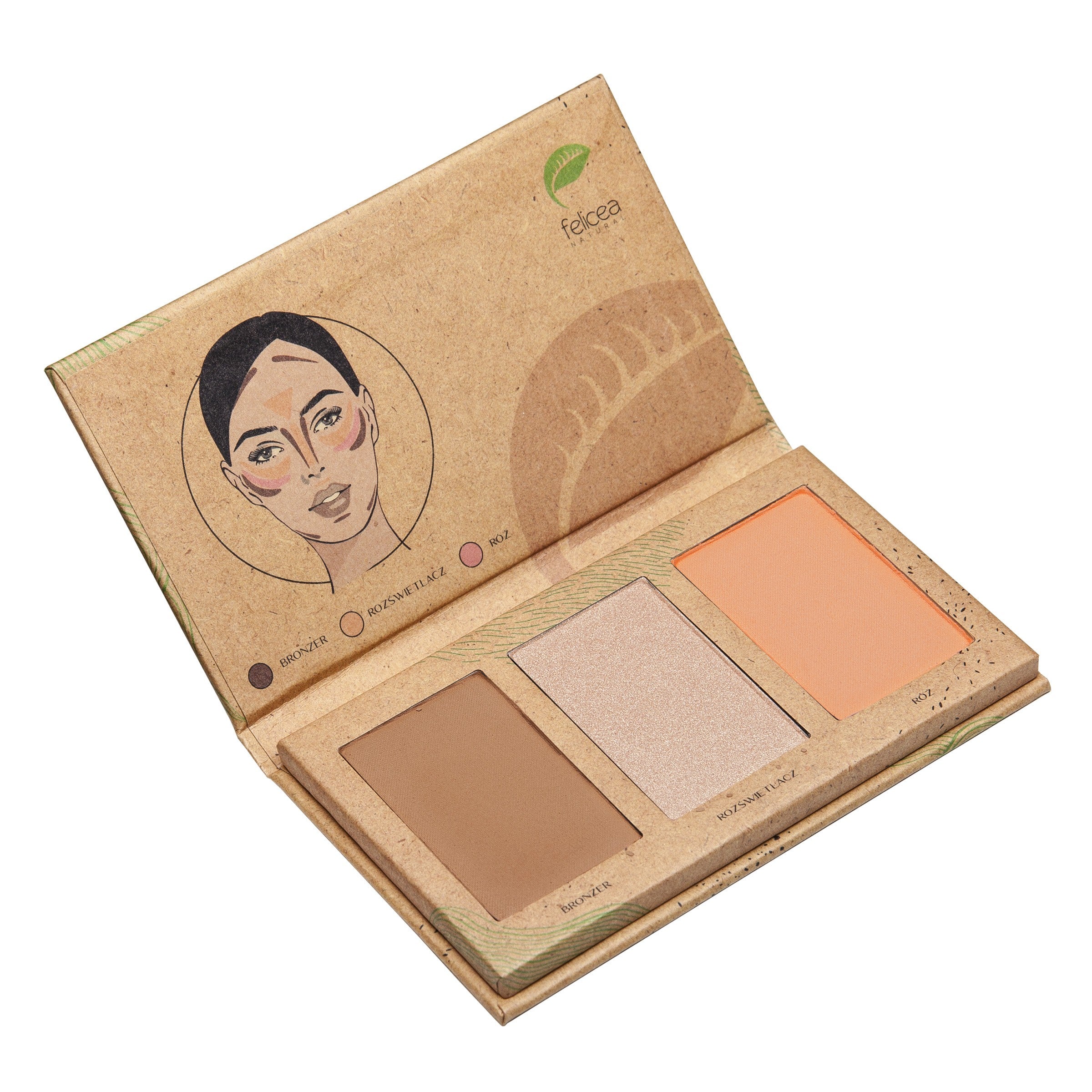 FELICEA Trio Palette of three natural shadows for face contouring 302 Medium 9.4 g - Vaistine1.lt | WestPharmacy.eu