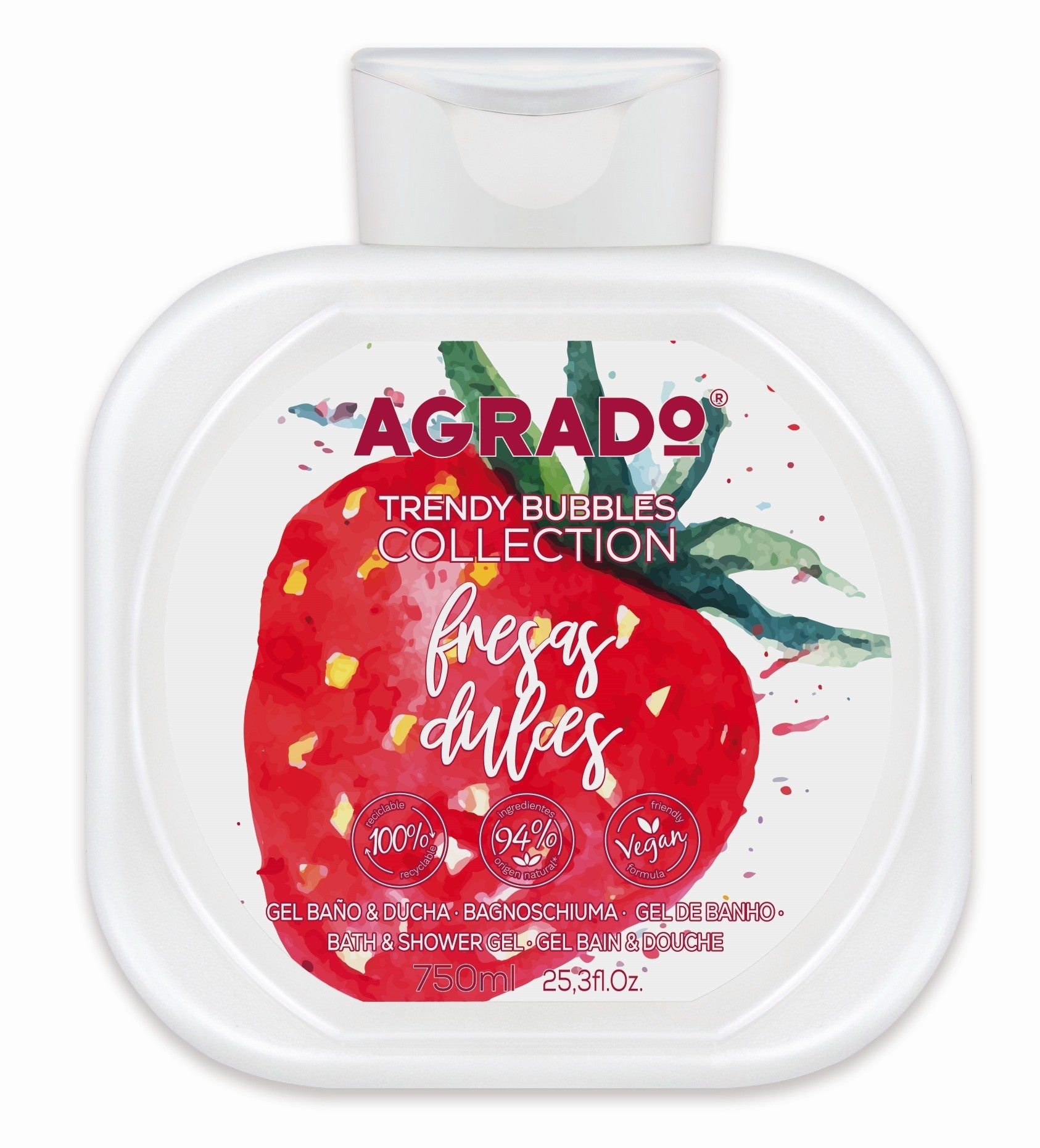 AGRADO Shower and bath gel Sweet strawberry 750 ml - Vaistine1.lt | WestPharmacy.eu