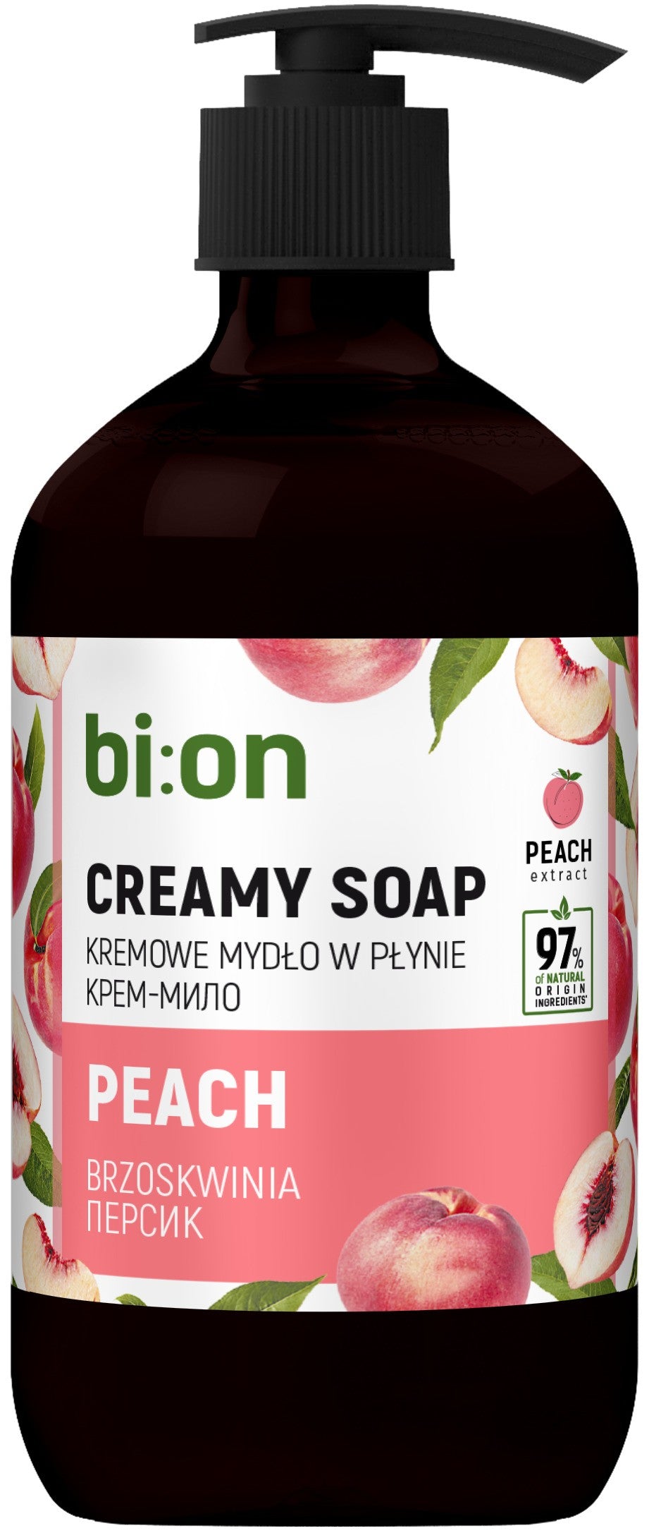 BIO NATURELL Creamy liquid soap with pump Peach 473 ml - Vaistine1.lt | WestPharmacy.eu
