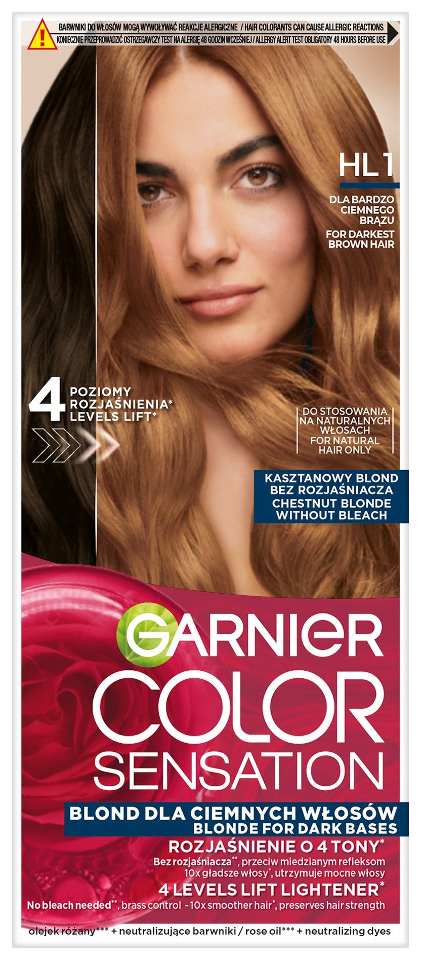 GARNIER Color Sensation Coloring Cream No. HL1 Chestnut Blonde - for very dark brown hair 1 pack. | Vaistine1.lt | WestPharmacy.eu