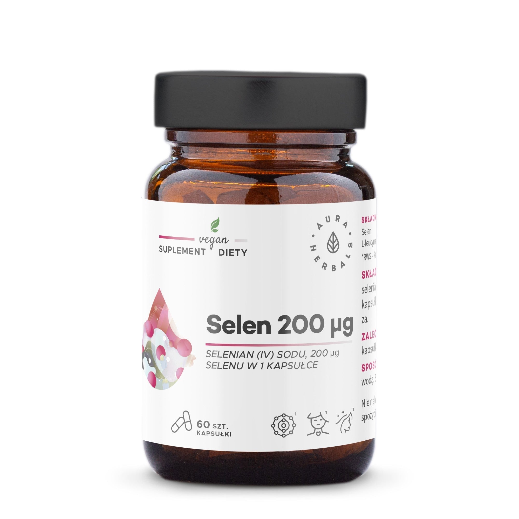 AURA HERBALS Selenium 200 µg, sodium selenite (IV) Dietary supplement Capsules 60 pcs. | Vaistine1.lt | WestPharmacy.eu