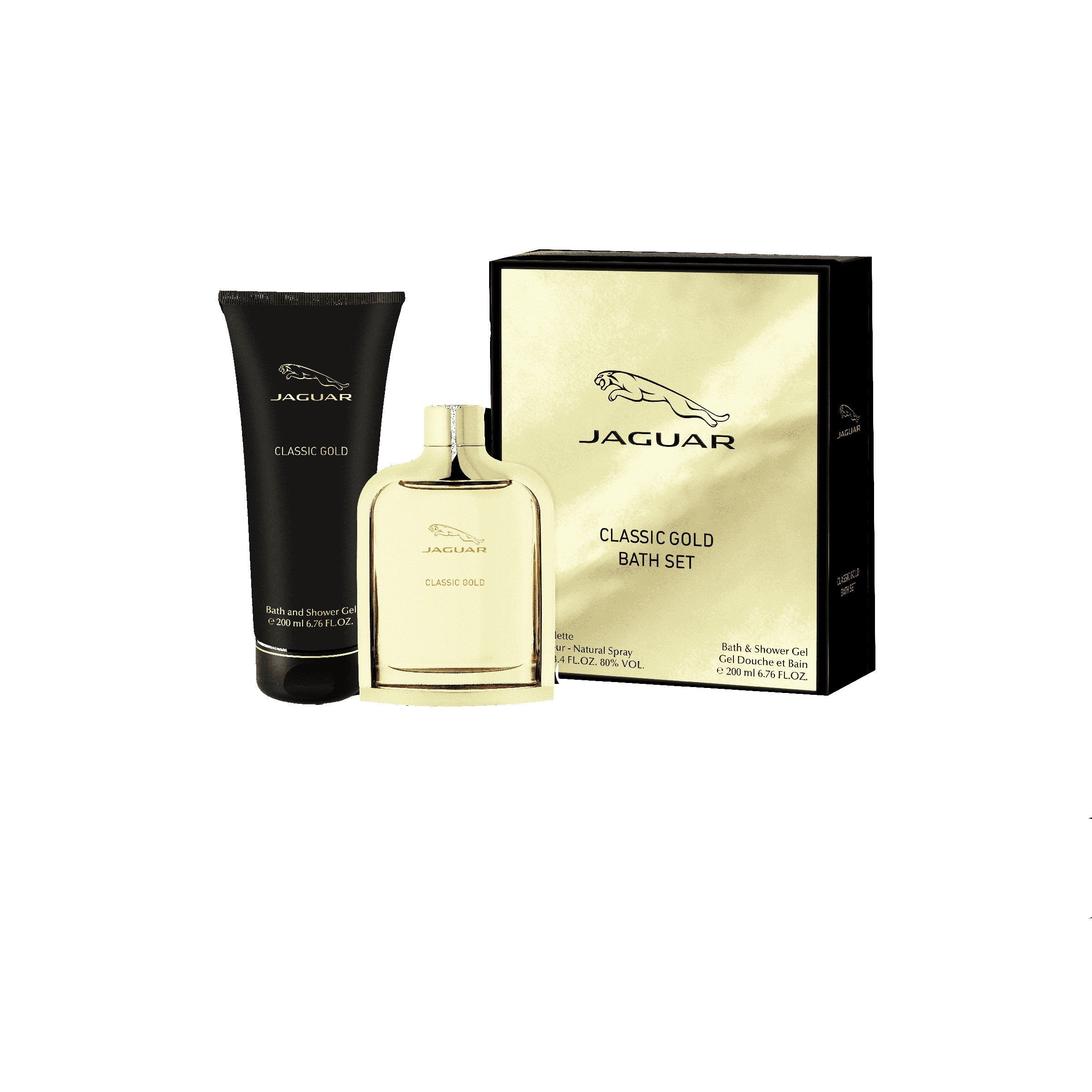JAGUAR Classic Gold Men's Gift Set (100 ml Eau de Toilette + 200 ml Shower Gel) | Vaistine1.lt | WestPharmacy.eu