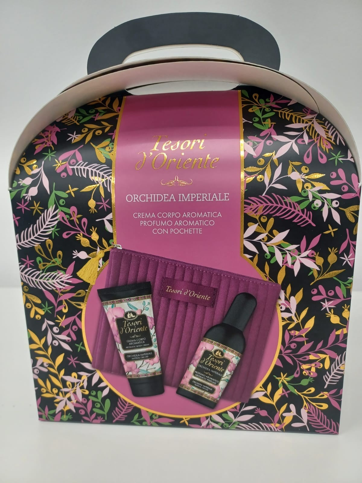 TESORI D'ORIENTE Imperial Orchid Gift Set (100 ml Eau de Toilette + 75 ml Body Cream + Velvet Cosmetic Bag) | Vaistine1.lt | WestPharmacy.eu