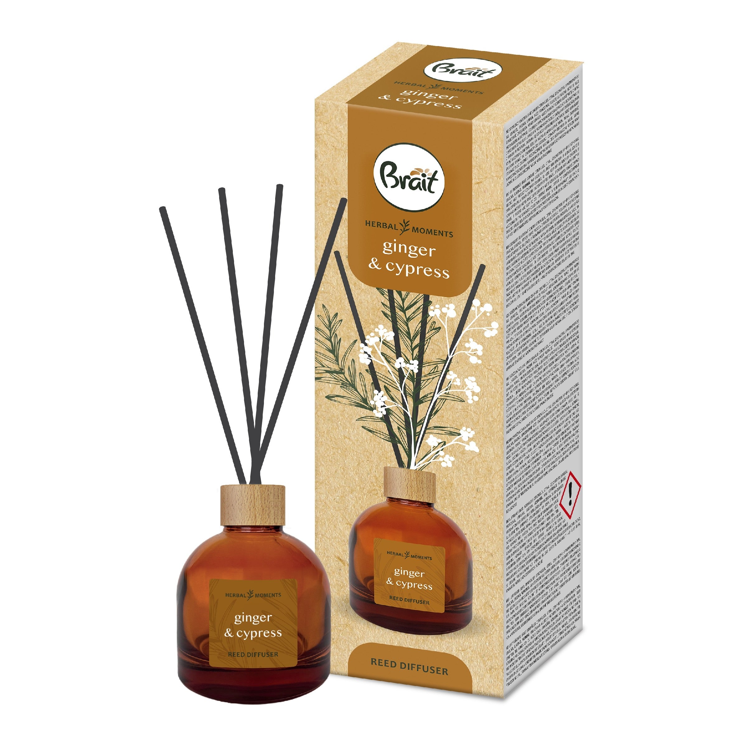 BRAIT Herbal Moments Ginger & Cypress Fragrance Sticks 100 ml | Vaistine1.lt | WestPharmacy.eu
