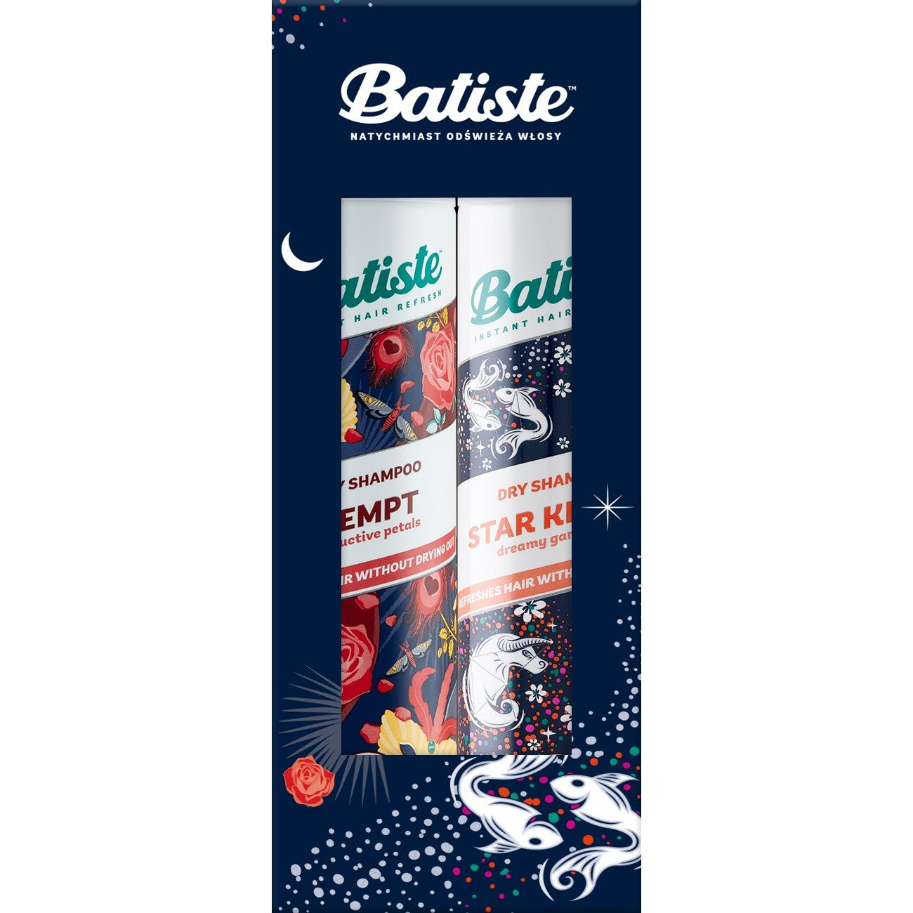 BATISTE Tempt + Star Kissed rinkinys Sausieji šampūnai plaukams 200 ml + 200 ml | Vaistine1.lt | WestPharmacy.eu