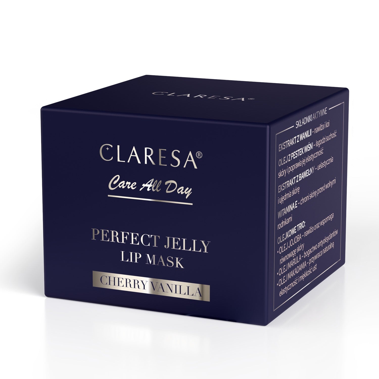 CLARESA Care All Day Perfect Jelly Lip Mask Intensyviai regeneruojanti gelio lūpų kaukė Vanilė ir vyšnia 9 g | Vaistine1.lt | WestPharmacy.eu
