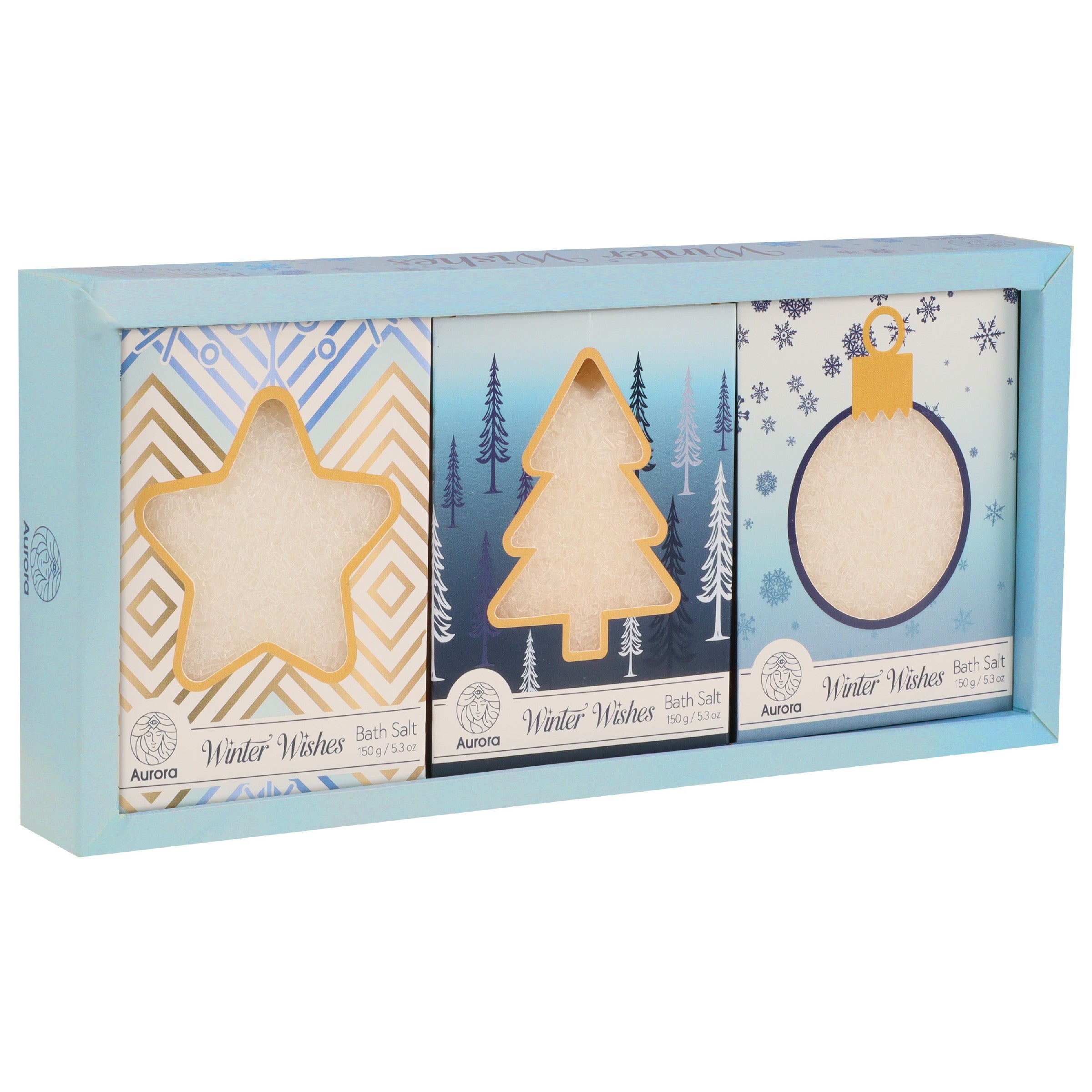 AURORA Dovanų rinkinys „Žiemos linkėjimai“ Vonios druska (3 x 150 g) 450 g | Vaistine1.lt | WestPharmacy.eu