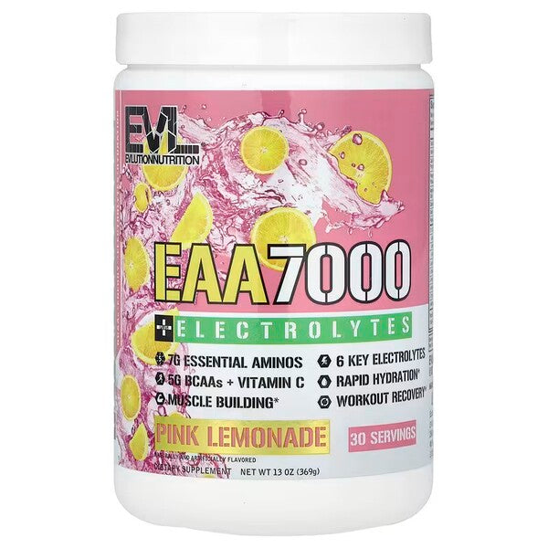EAA 7000 + Electrolytes, Pink Lemonade - 369g - EVLution Nutrition