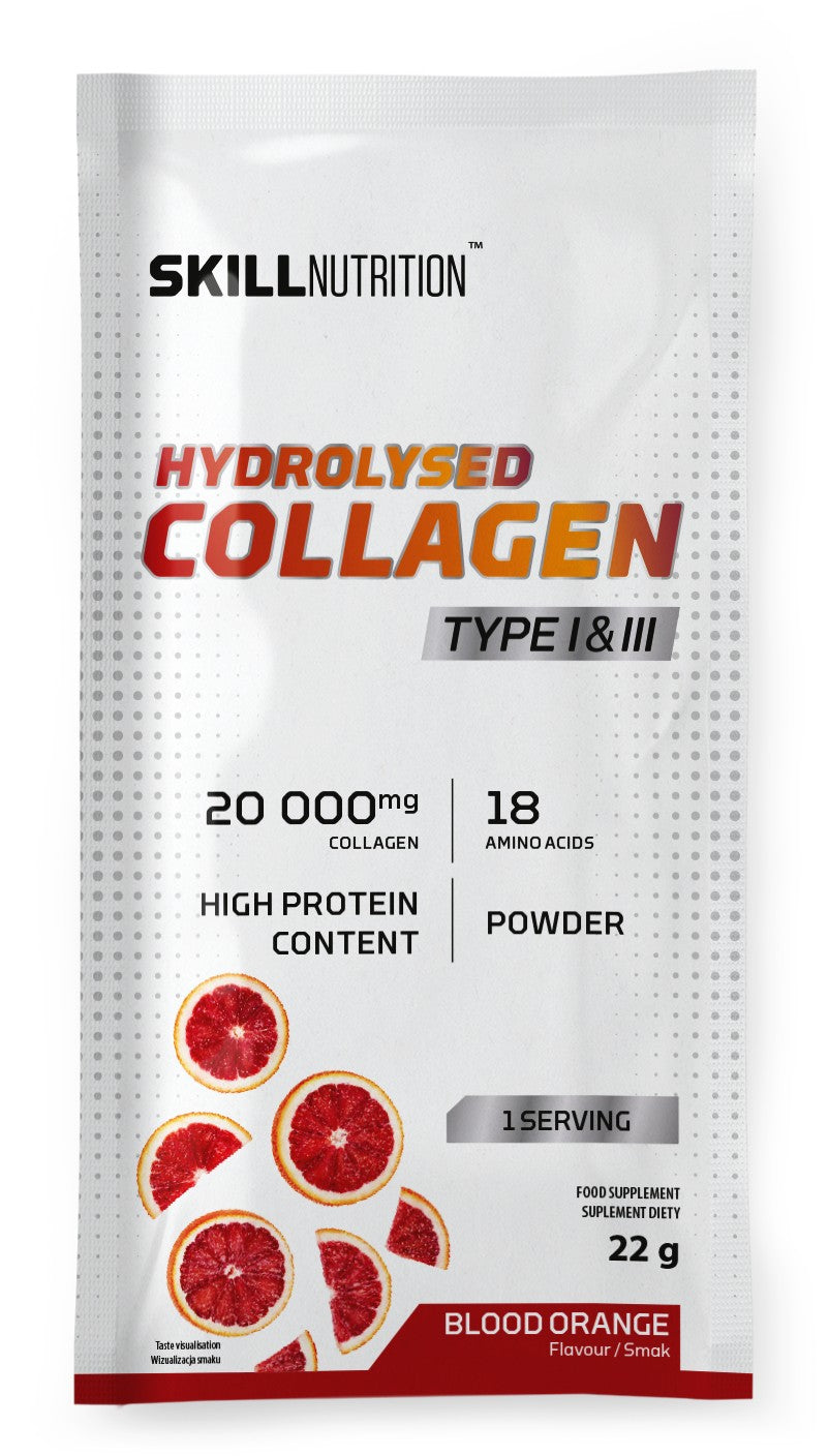 Hydrolysed Collagen Type I & III, Blood orange - 22g (1 serving) - Skill Nutrition