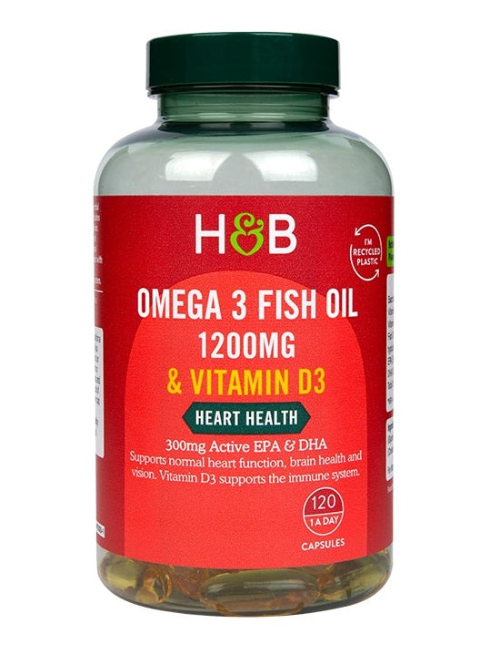 Omega 3 Fish Oil 1200mg & Vitamin D3 - 120 caps - Holland & Barrett