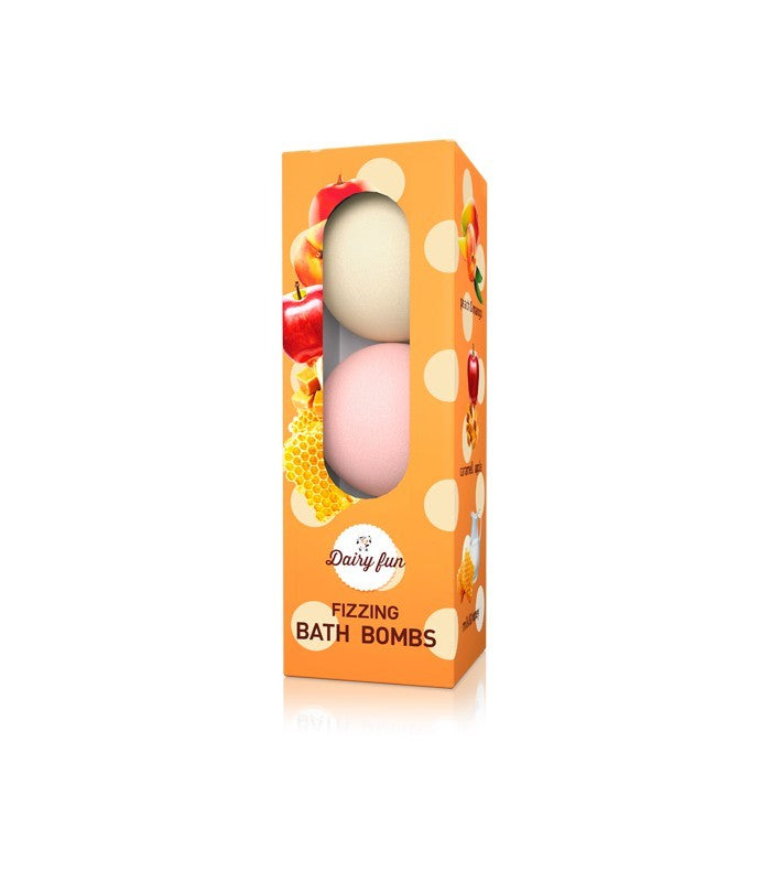 Dairy Fun Fizzy Bath Balls Caramel-Honey-Peach 1 pack-(3x100g) | Vaistine1.lt | WestPharmacy.eu