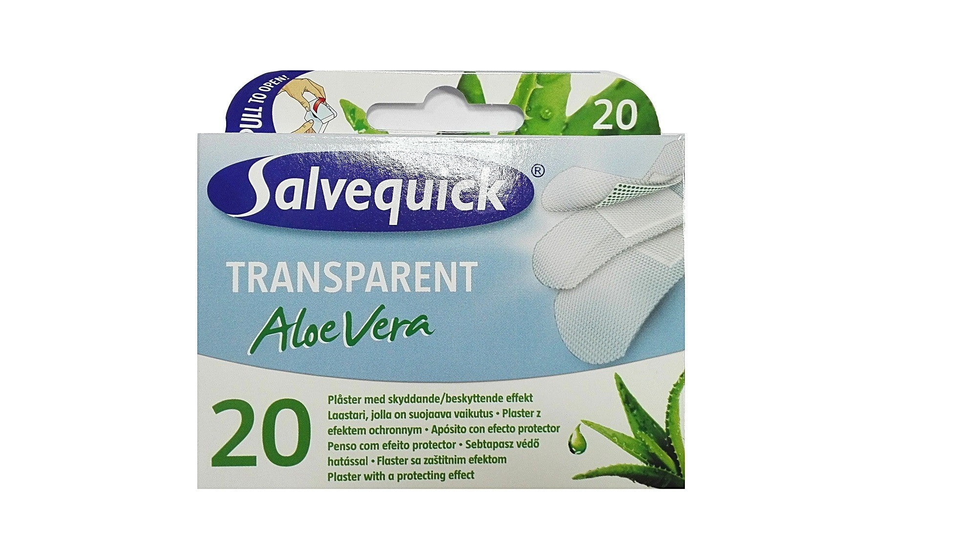 Salvequick Aloe Vera Slices Transparent 1 pack - 20 pcs | Vaistine1.lt | WestPharmacy.eu