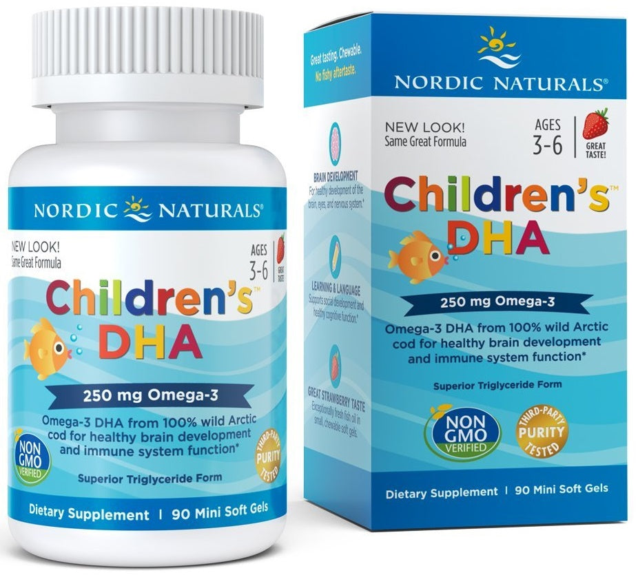 Children's DHA, 250mg Omega-3 Strawberry - 90 mini softgels - Nordic Naturals