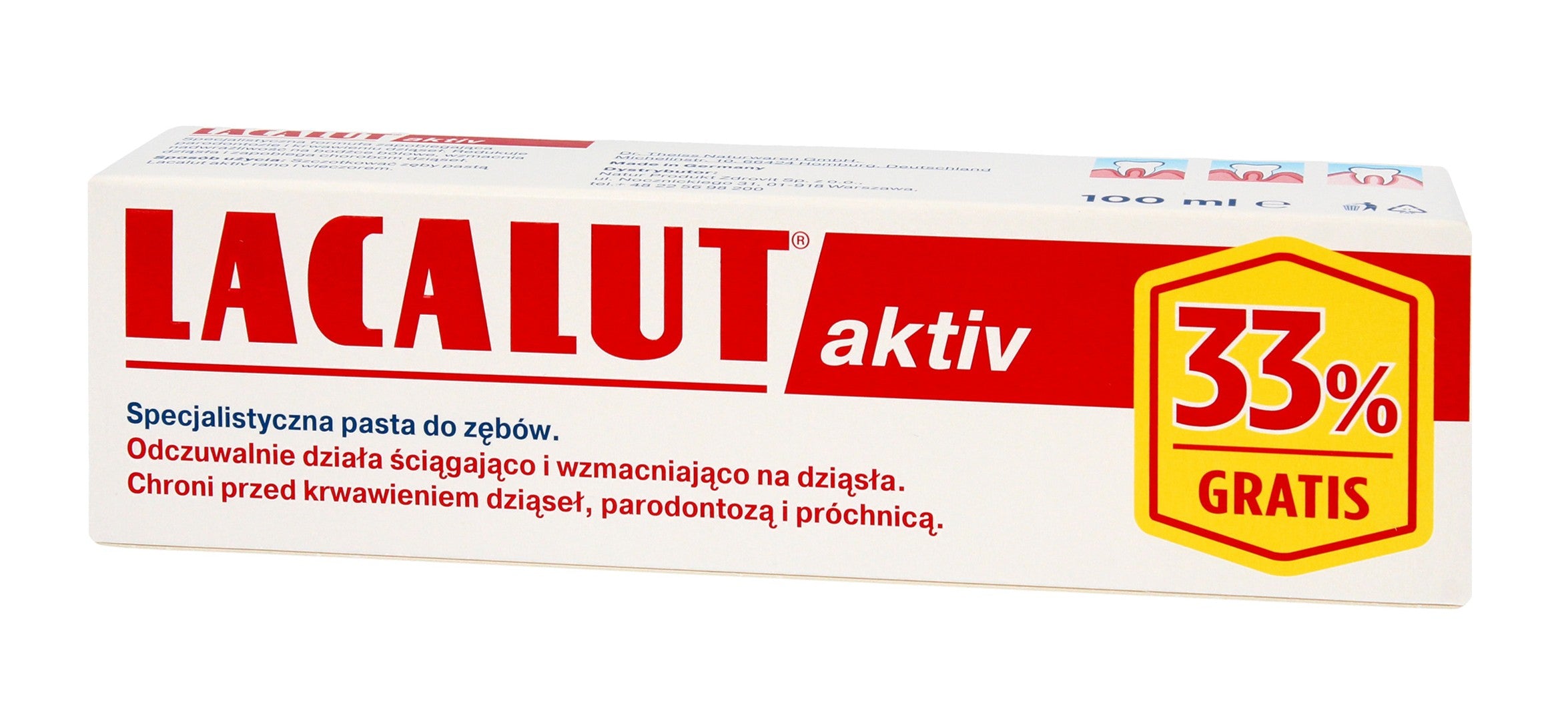 Lacalut Toothpaste Activ periodontitis 75ml + 33% free | Vaistine1.lt | WestPharmacy.eu
