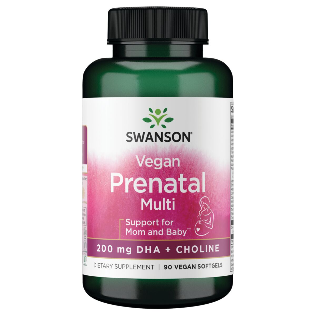 Vegan Prenatal Multi -200mg DHA + Choline 90 VGELS - Swanson