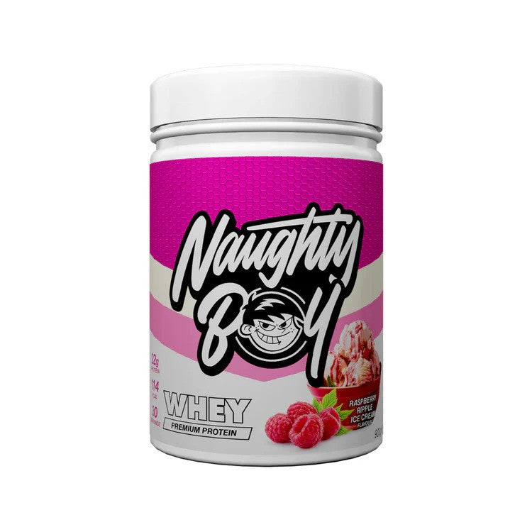 Advanced Whey, Raspberry Ripple Ice Cream - 900g - Naughty Boy