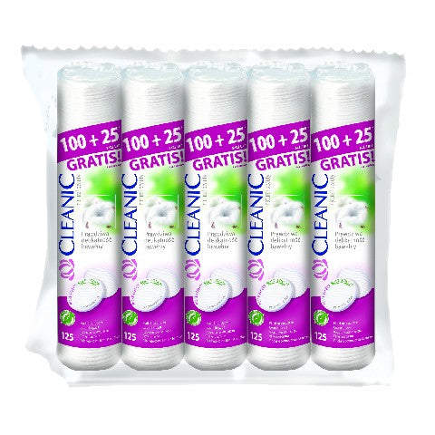 Cleanic Cosmetic Pads Pure Effect Round 5 x 125 pcs | Vaistine1.lt | WestPharmacy.eu
