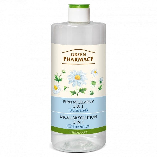 Green Pharmacy Micellar Liquid 3in1 with Chamomile Extract 500ml | Vaistine1.lt | WestPharmacy.eu